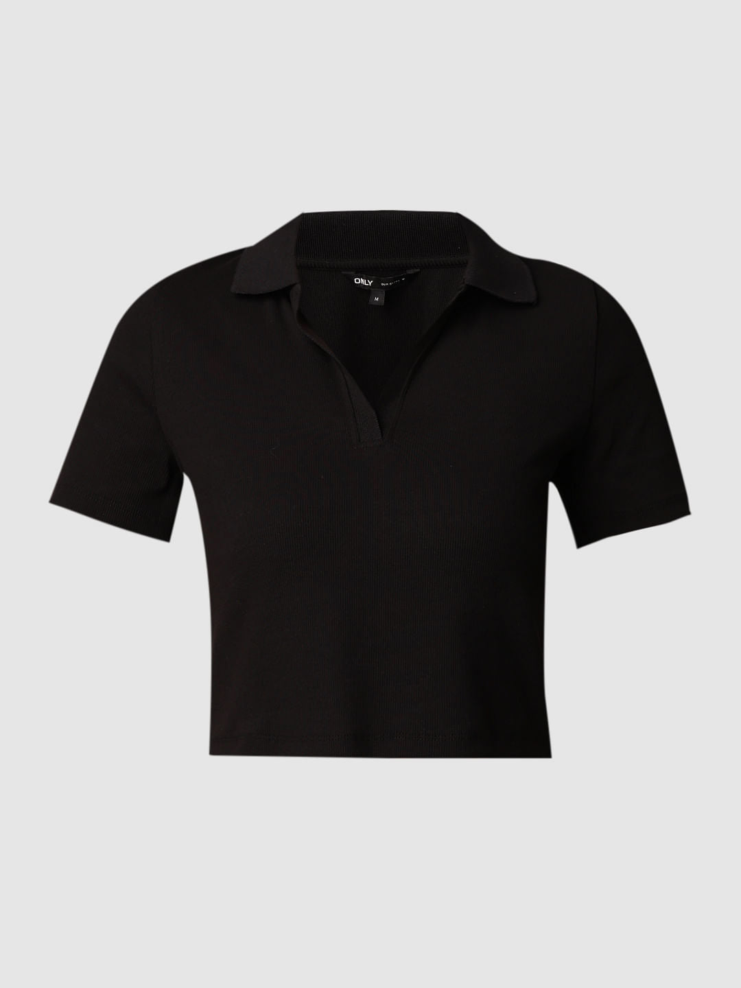 Black Cropped Polo