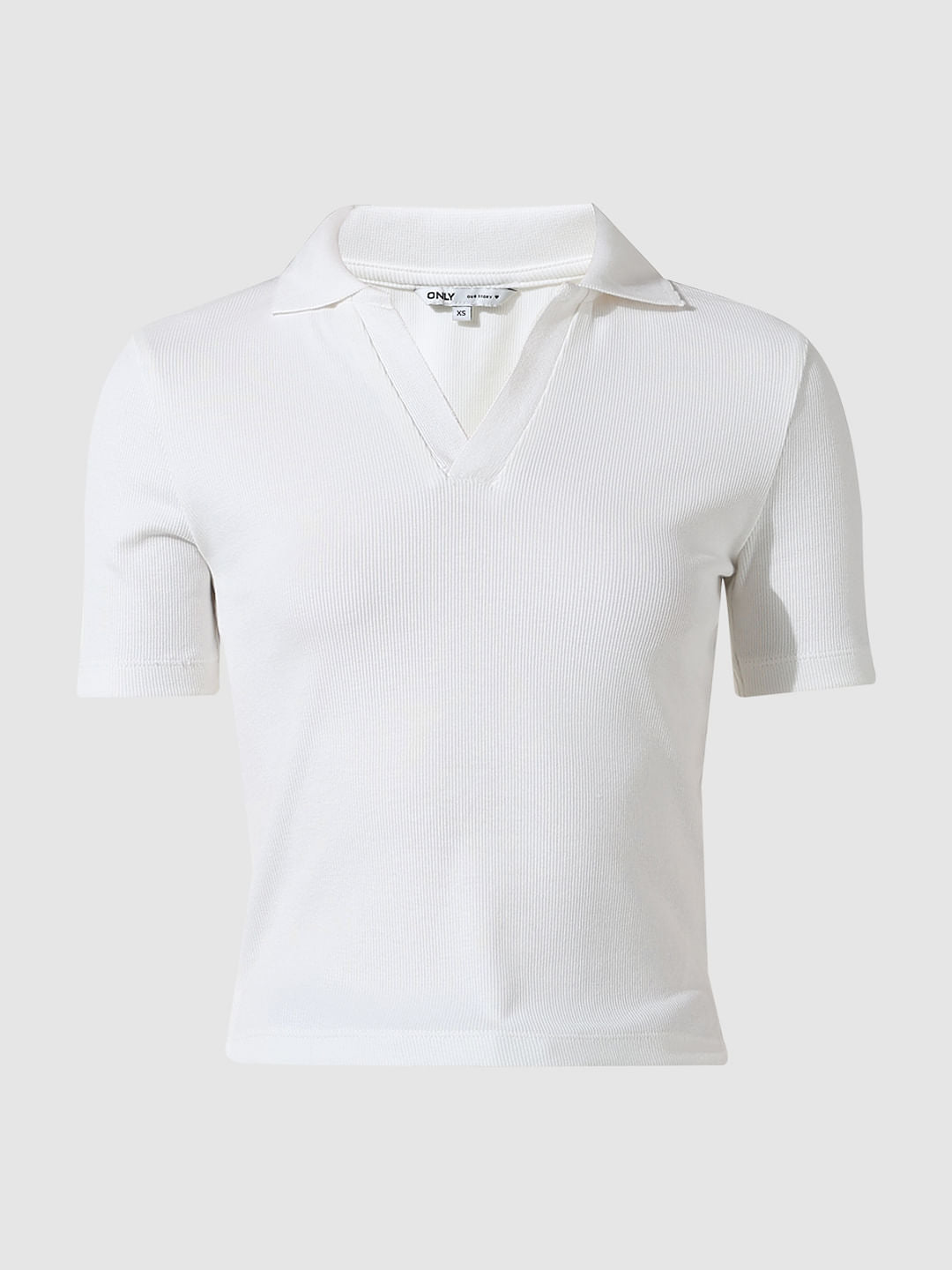 White Fitted Polo T-Shirt