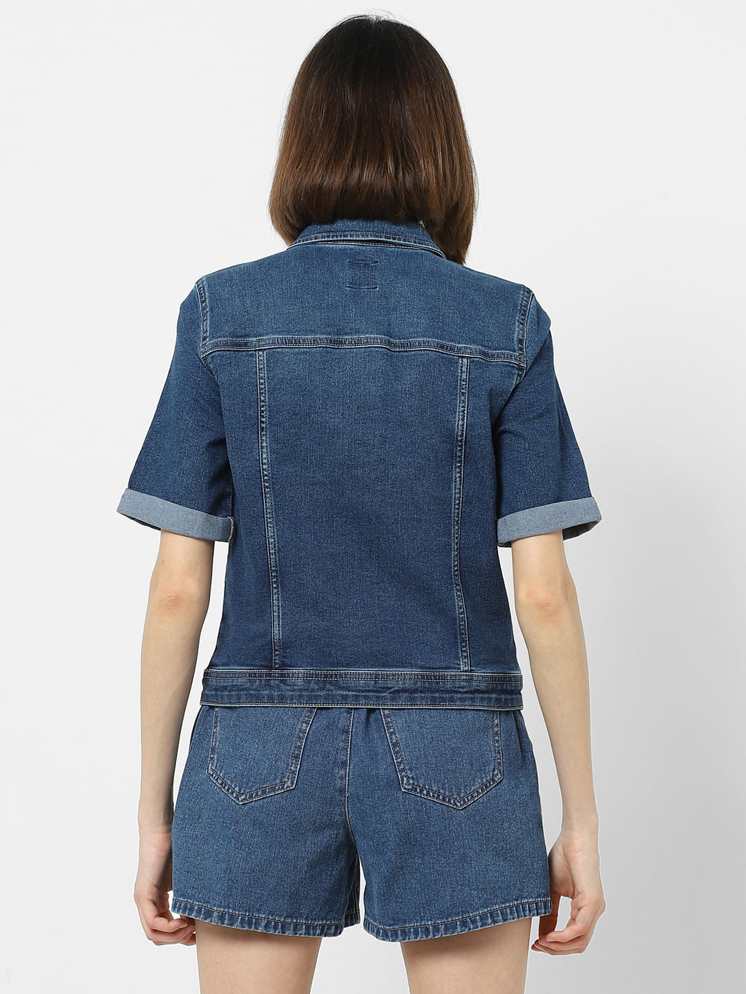 Blue Double Patch Pocket Denim Jacket