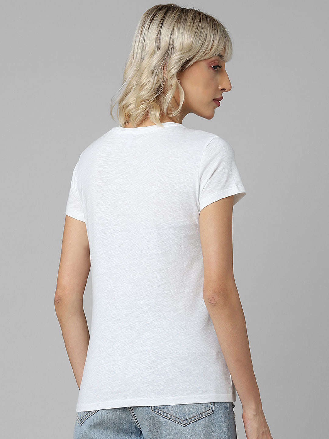 White Text Print T-Shirt