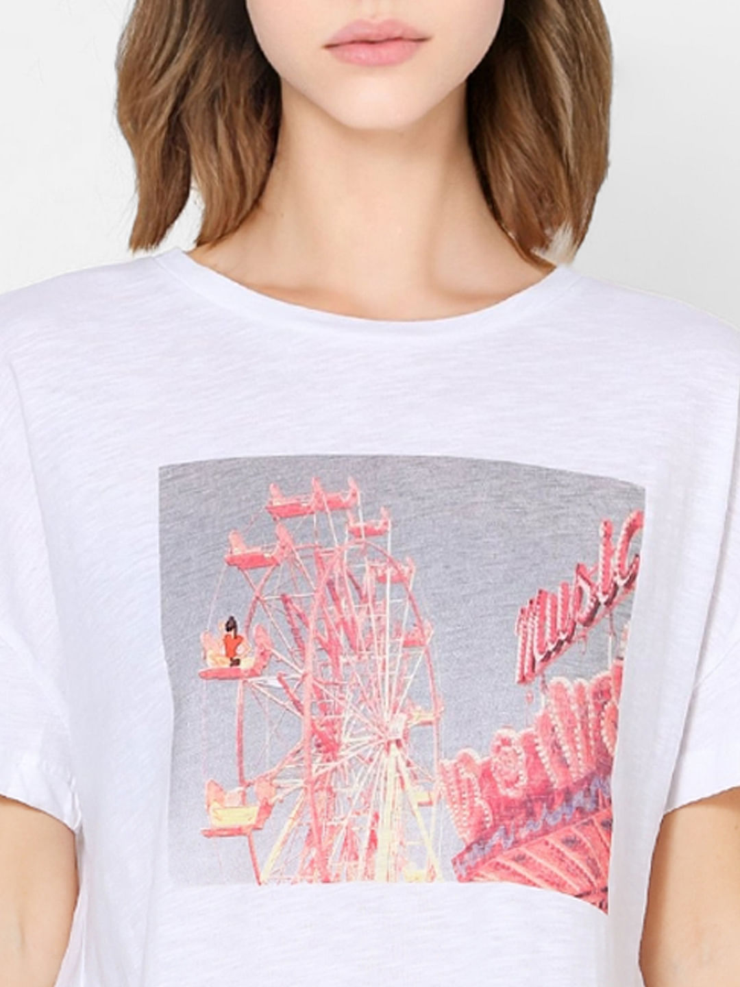 White Graphic Print T-Shirt