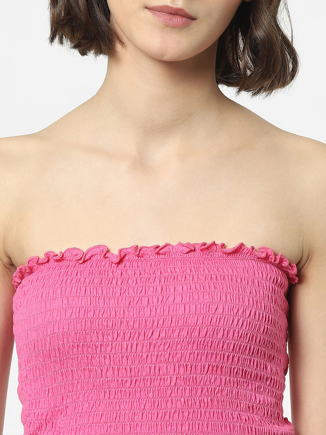 Pink Smocked Bandeau
