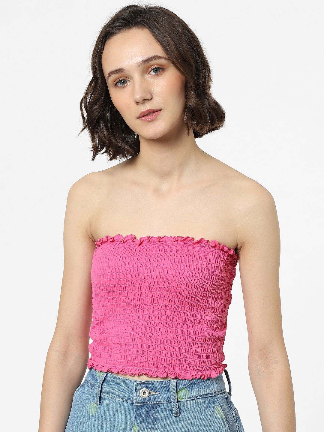 Pink Smocked Bandeau