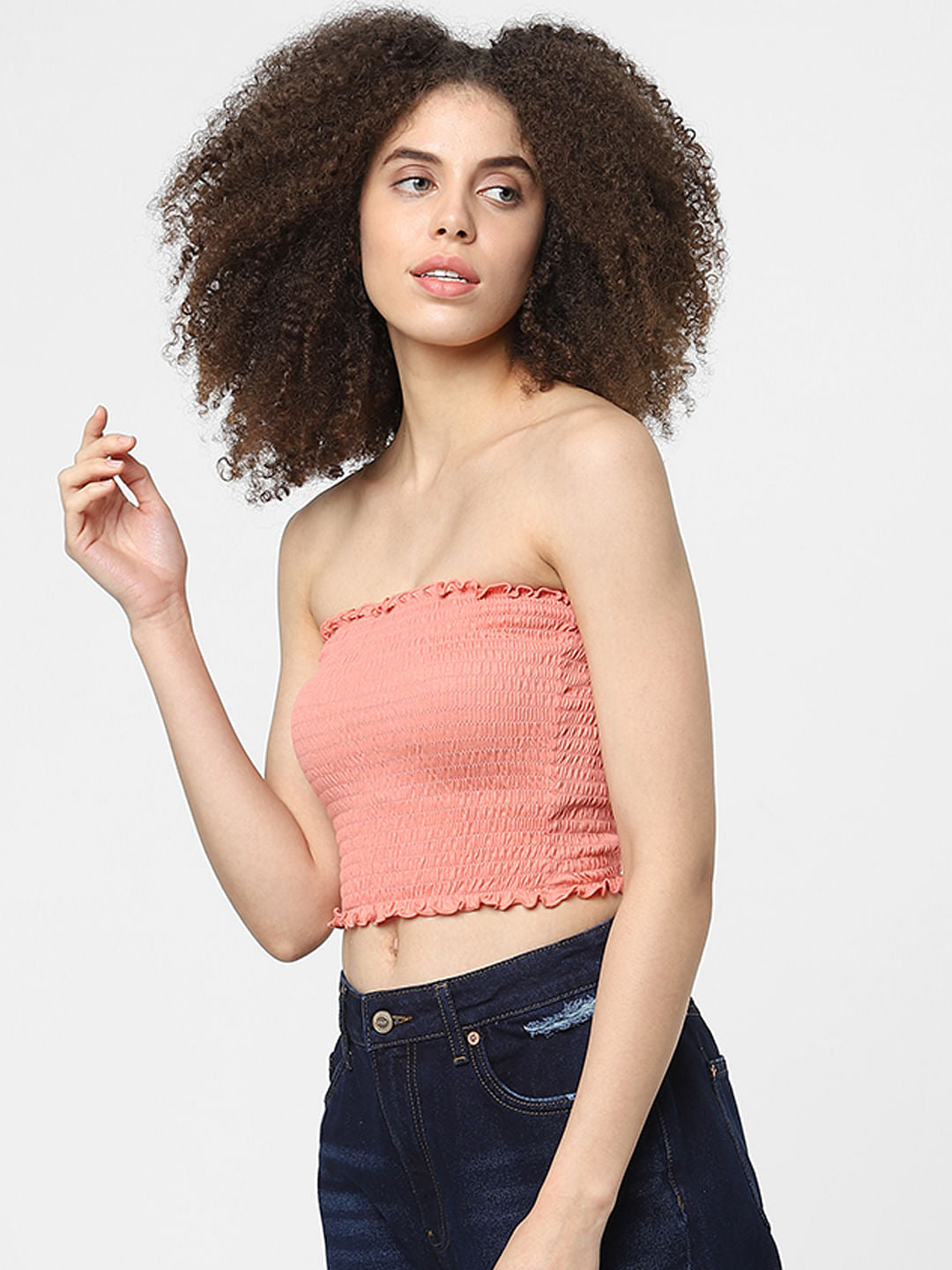 Pink Smocked Bandeau