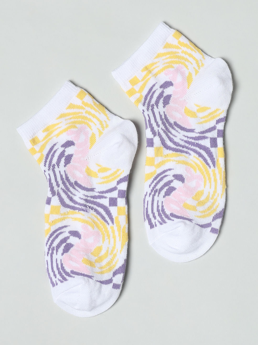 Pack Of 2 Lavender Abstract Print Socks