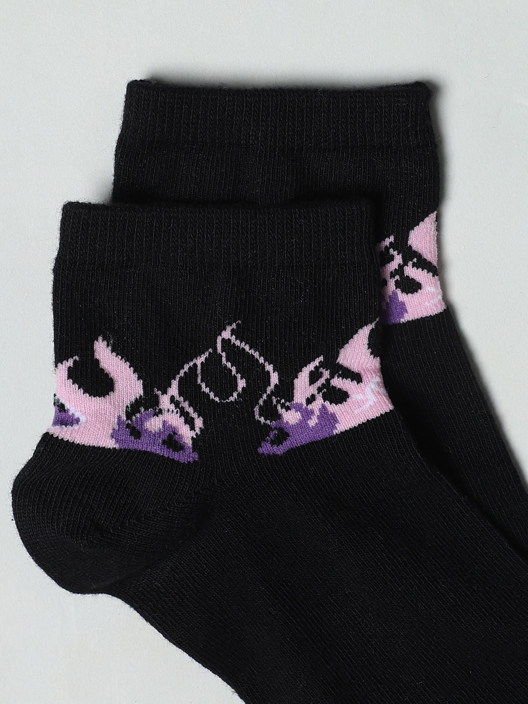 Pack Of 2 Lavender Abstract Print Socks