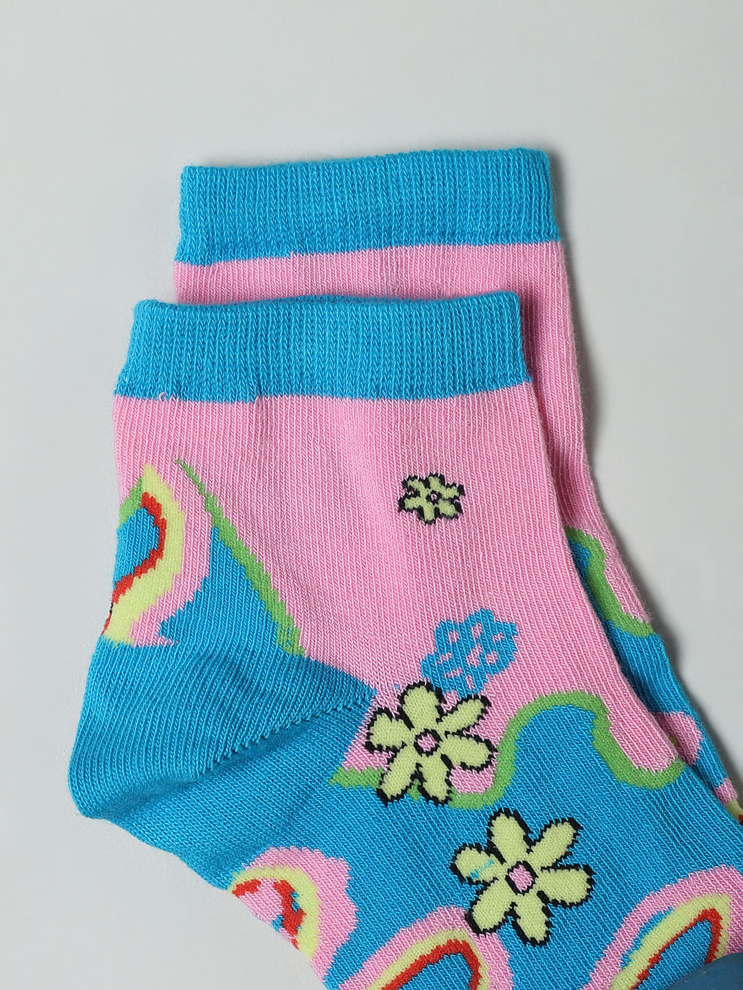 Pack Of 2 Blue Abstract Print Socks