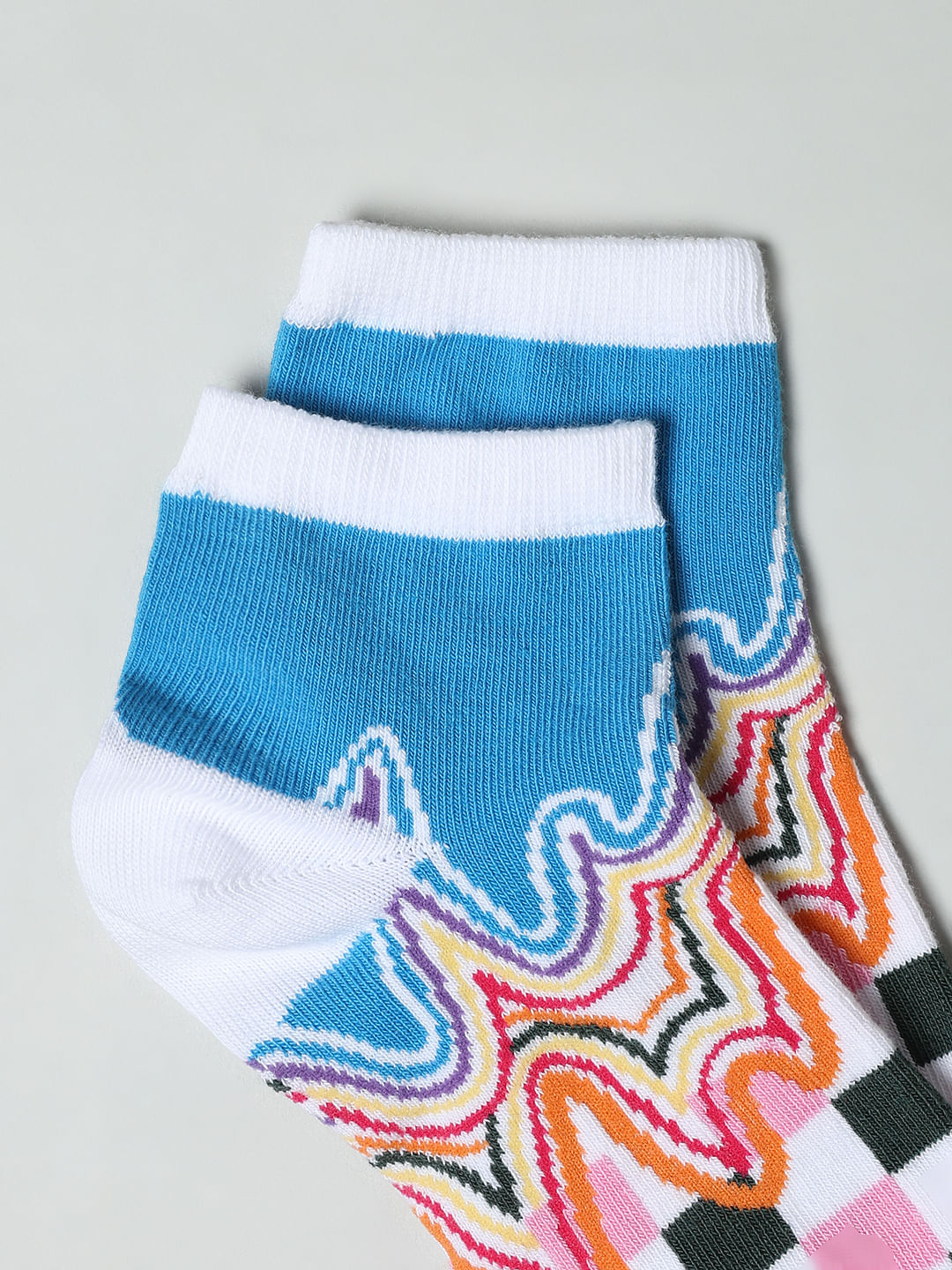 Pack Of 2 Blue Abstract Print Socks