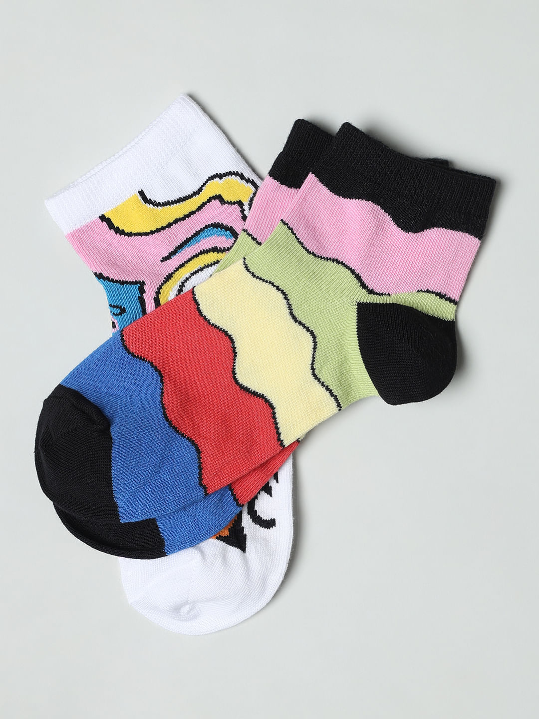 Pack Of 2 Abstract Print Socks