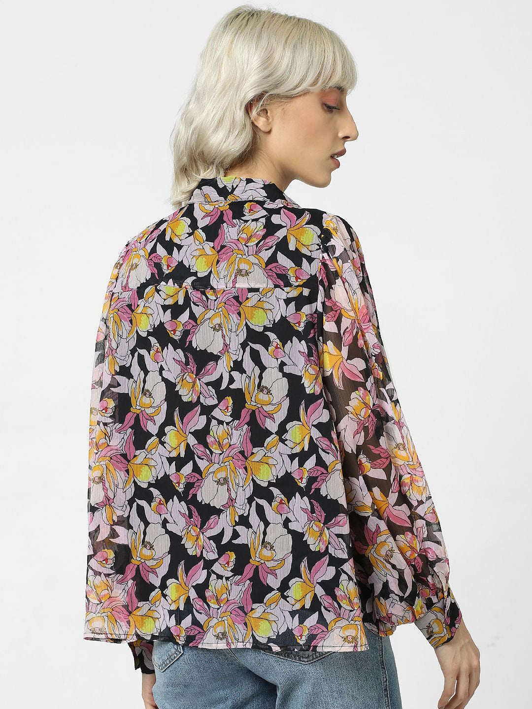 Black Floral Print Shirt