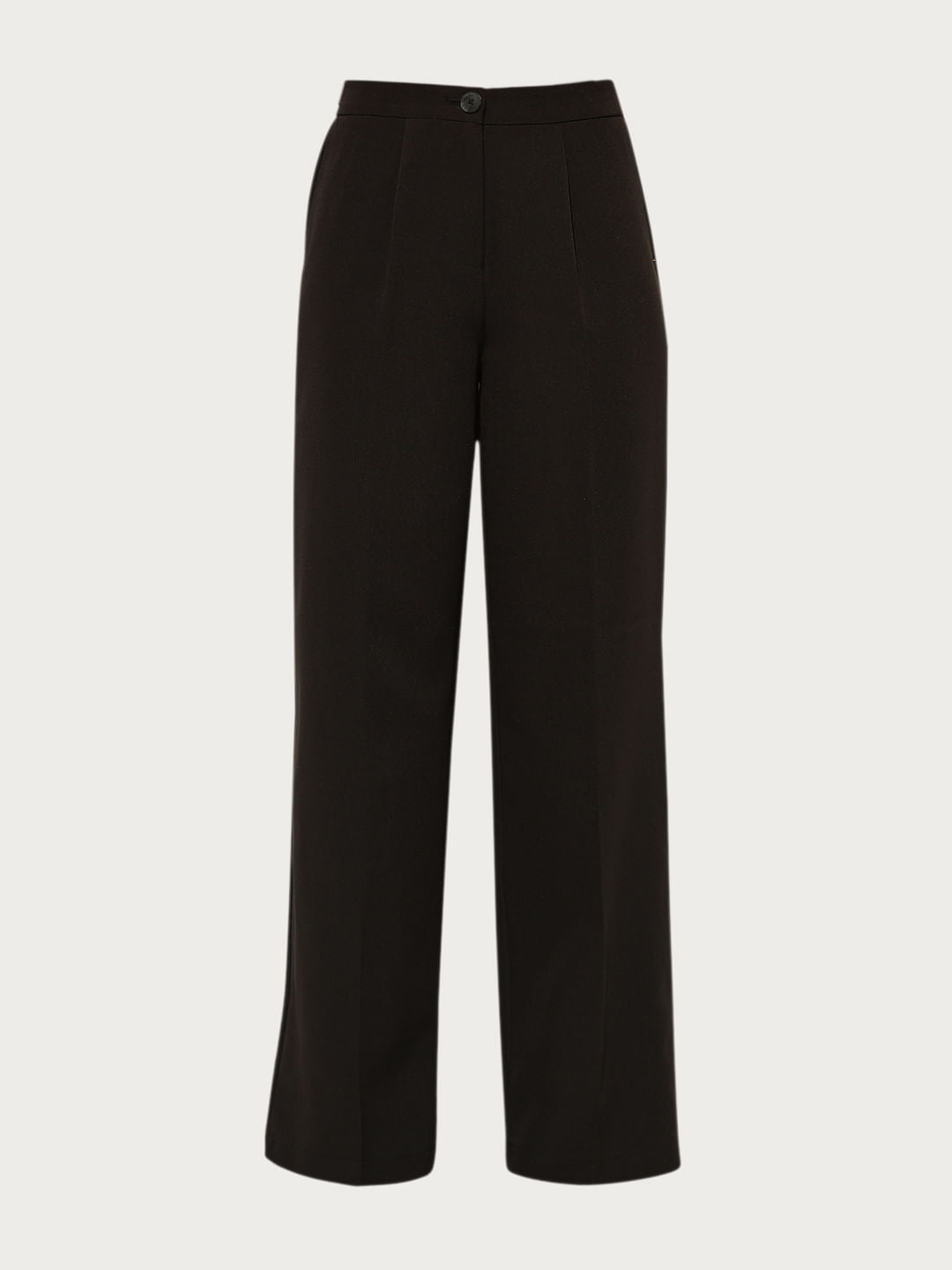 Black High Rise Wide Leg Pants