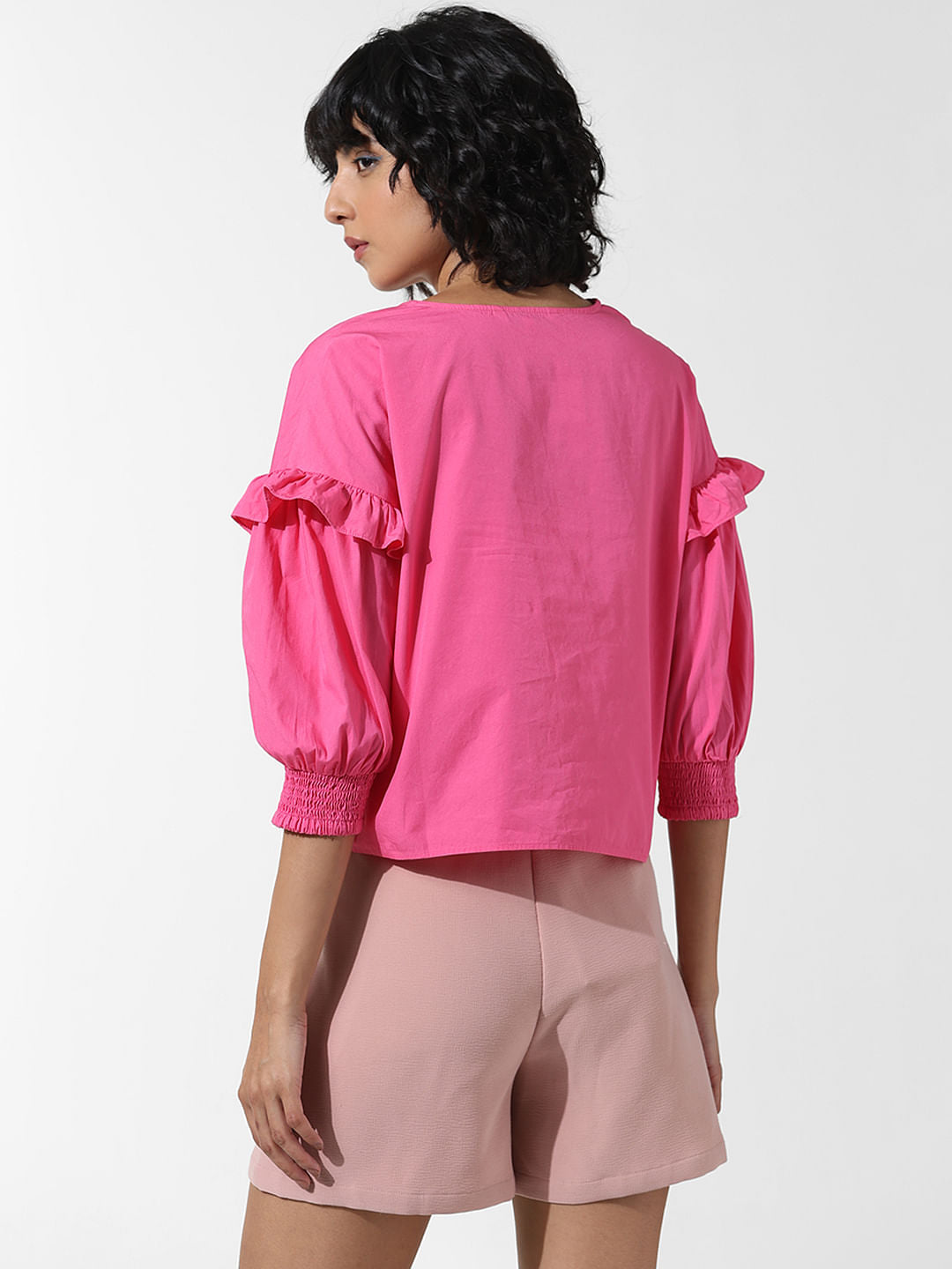 Pink Embroidered Cotton Top