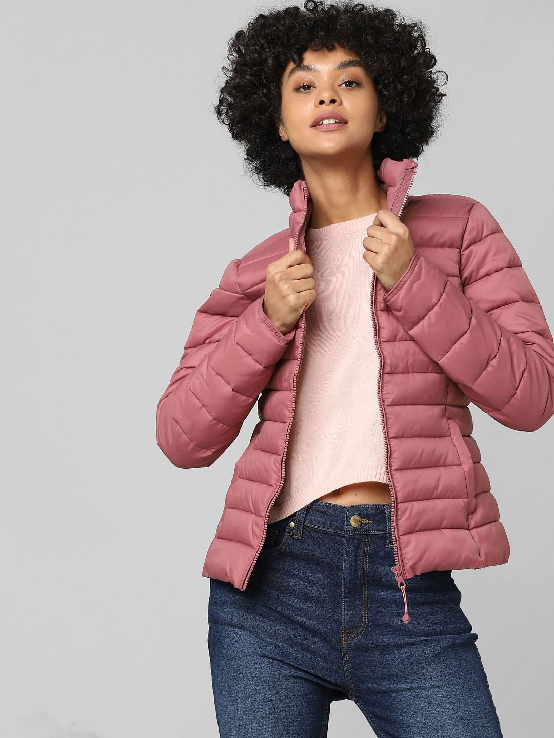 Dark Pink Puffer Jacket