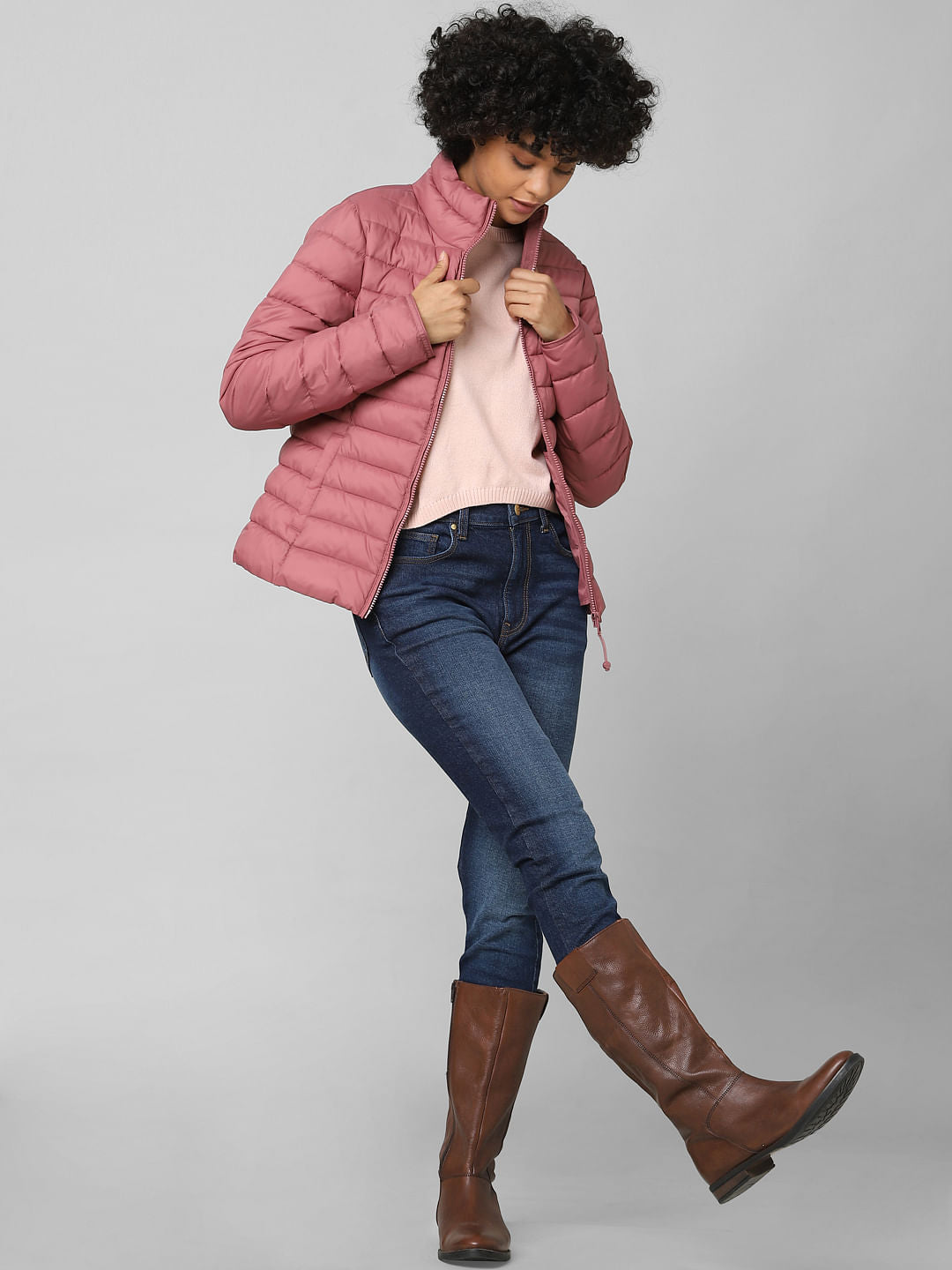 Dark Pink Puffer Jacket