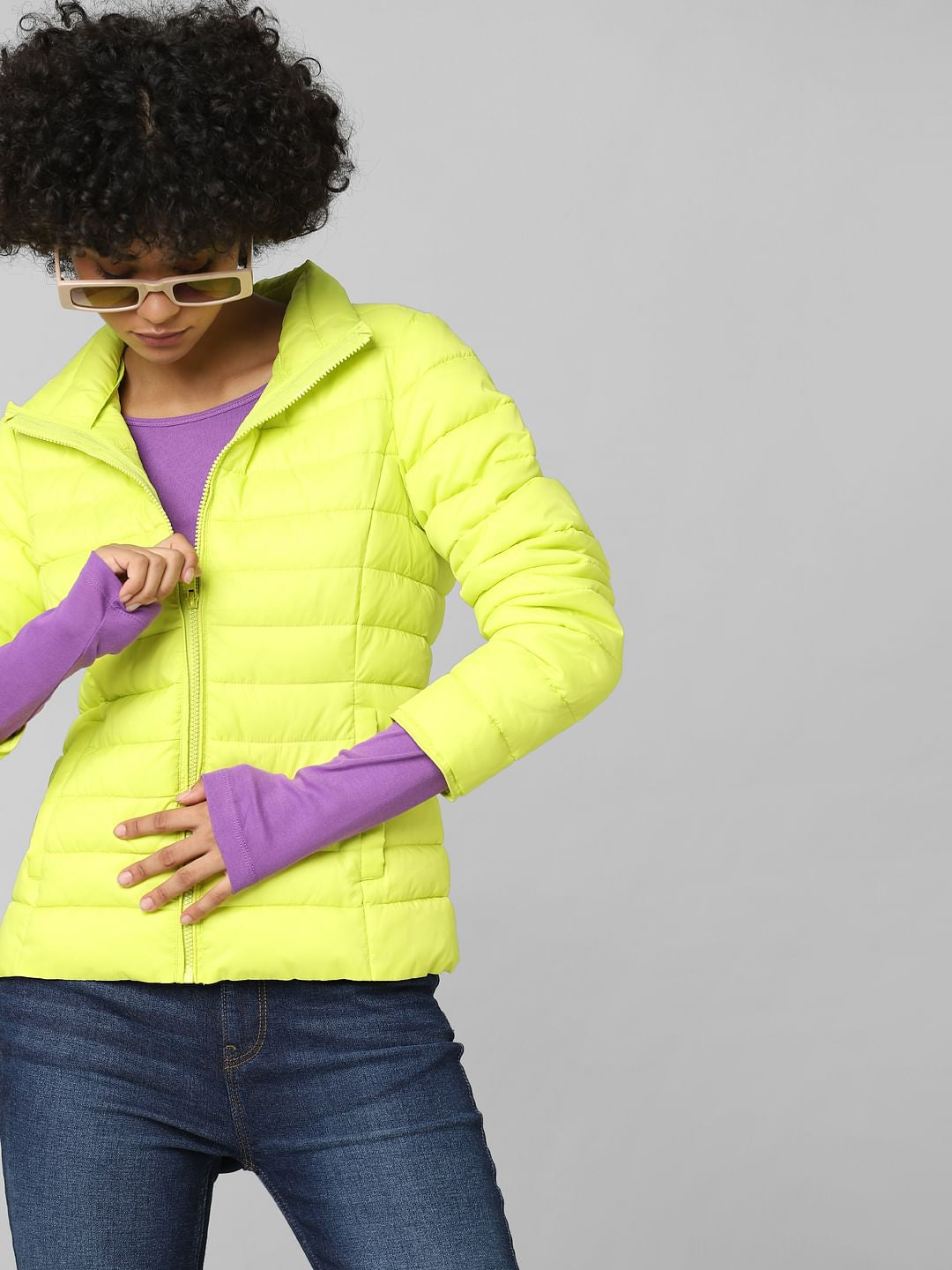 Neon Yellow Puffer Jacket