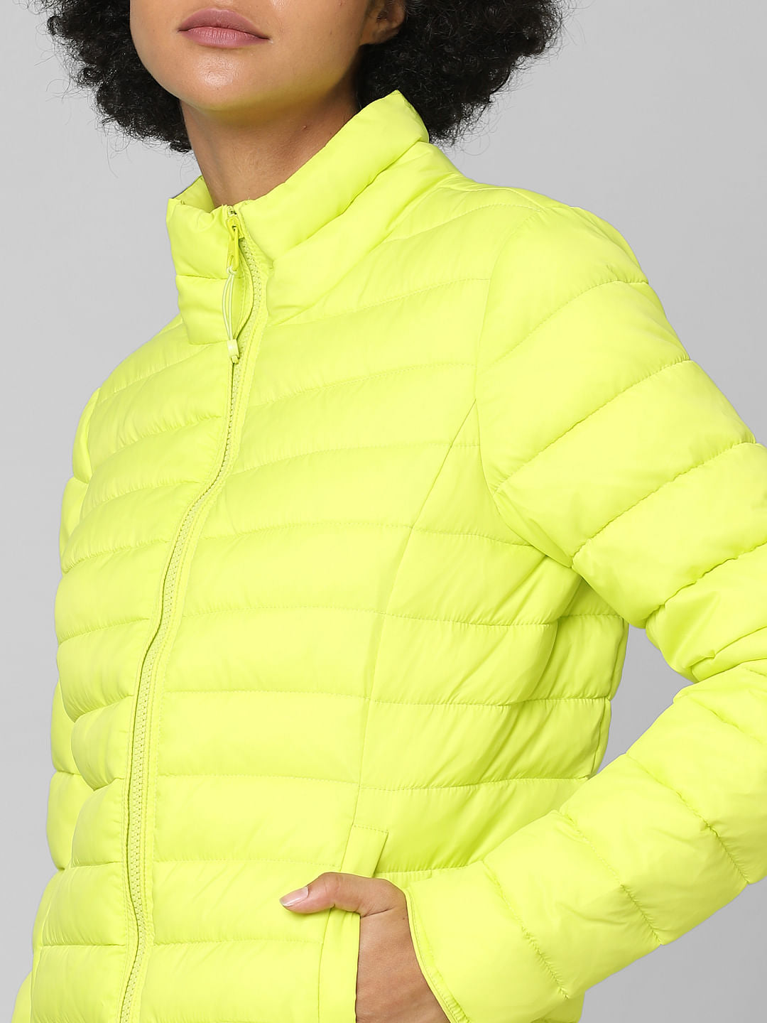 Neon Yellow Puffer Jacket