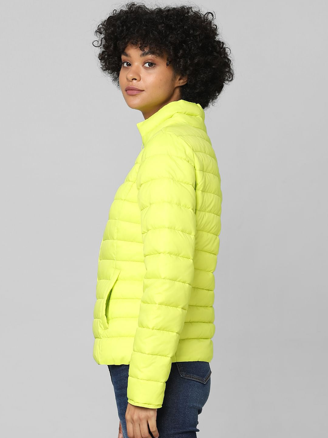 Neon Yellow Puffer Jacket