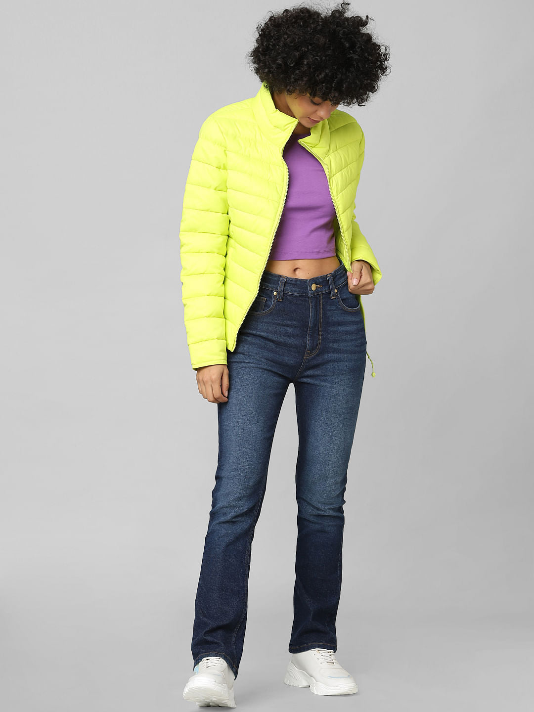 Neon Yellow Puffer Jacket