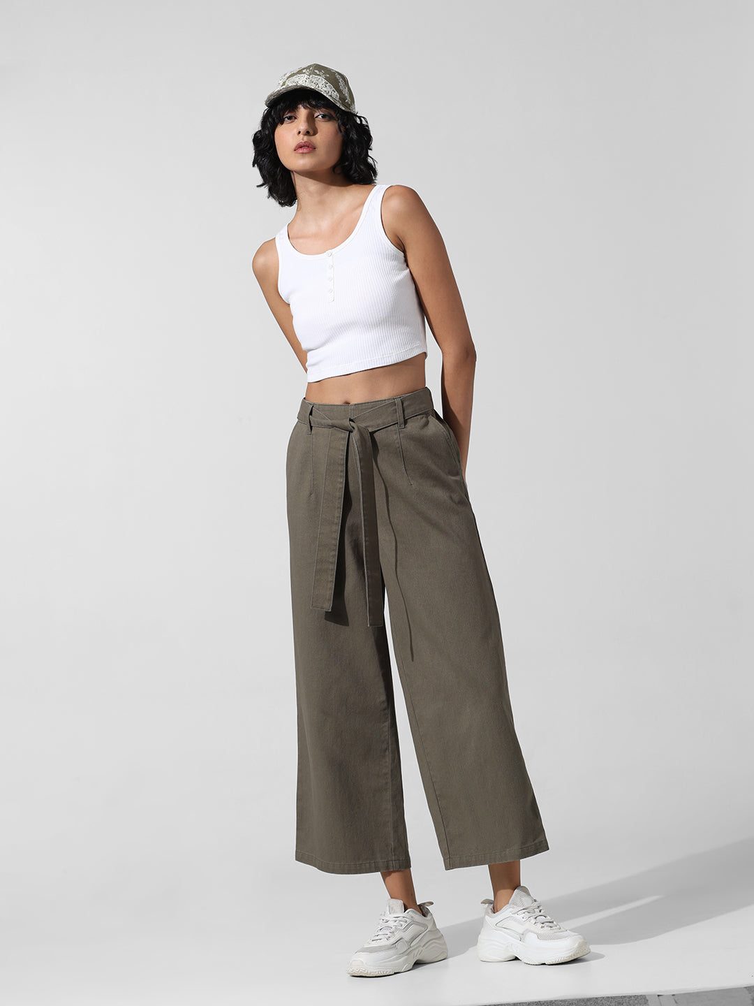 Dark Olive Wide Leg Pants