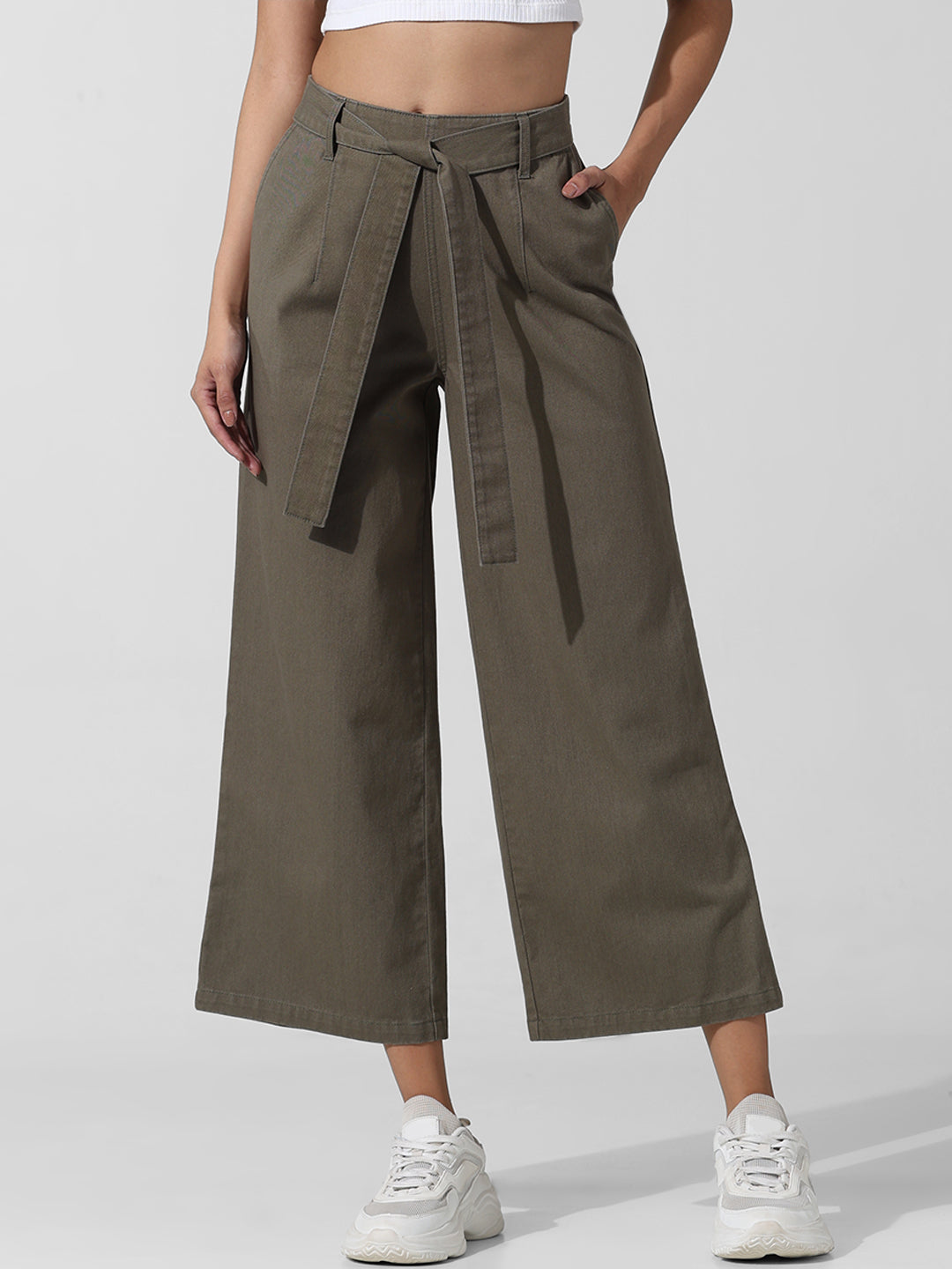 Dark Olive Wide Leg Pants