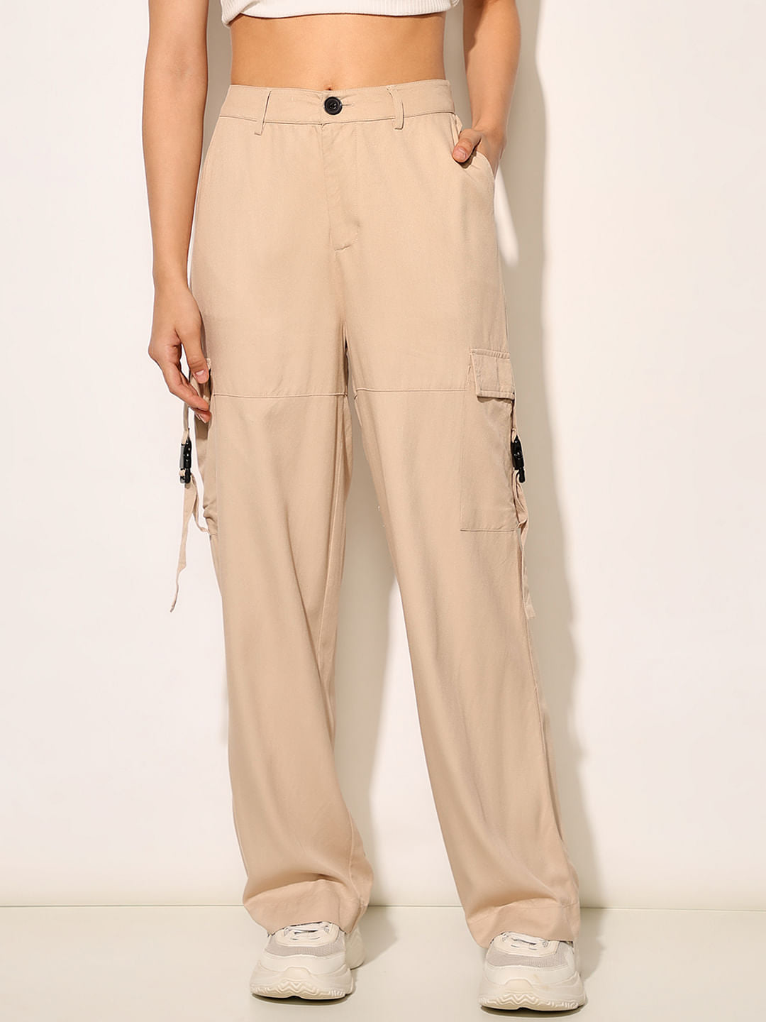 HERILL Heavy Corduroy Cargopants BEIGE/2 Beige High Rise Twill