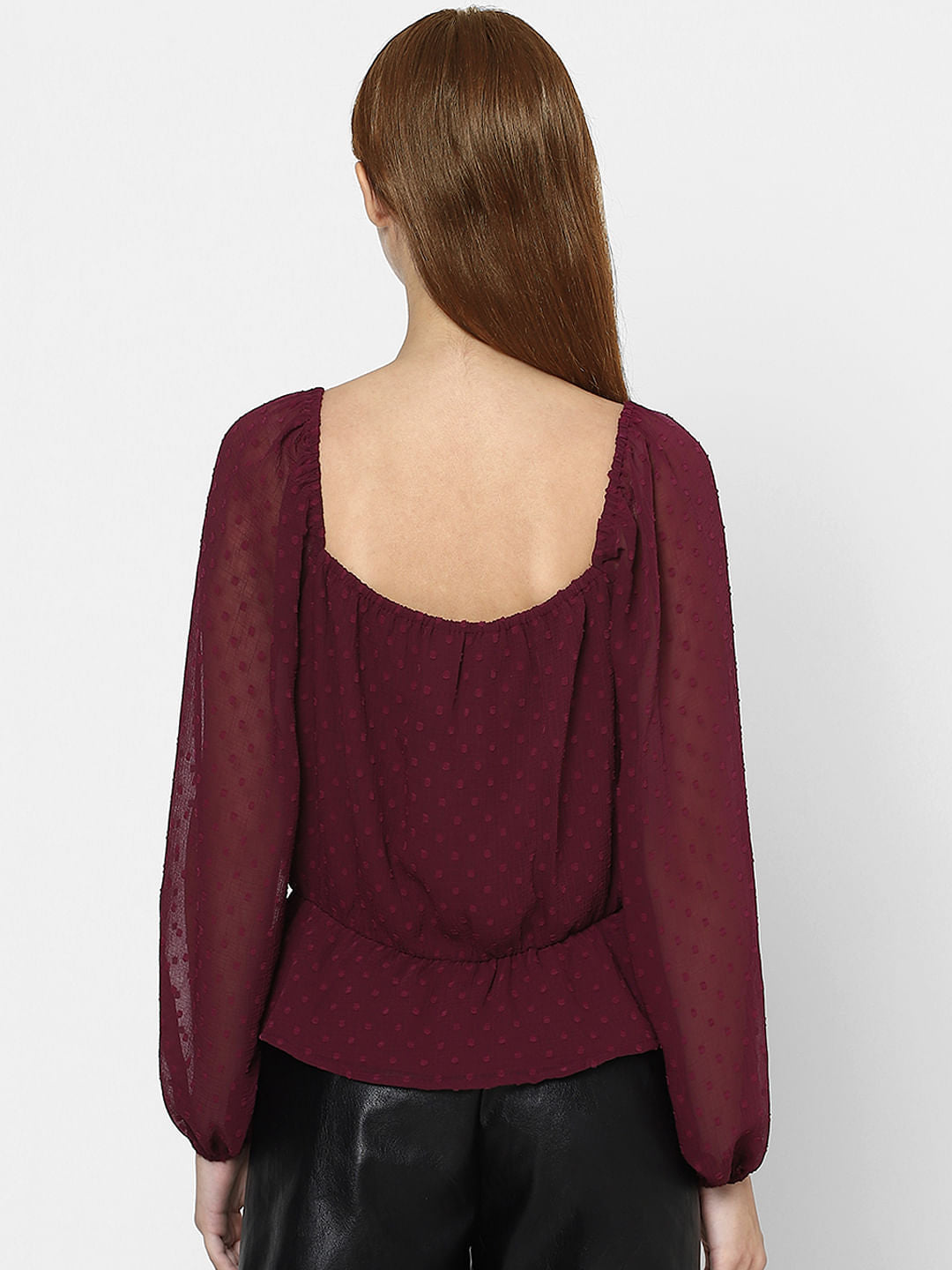 Maroon Dobby Top
