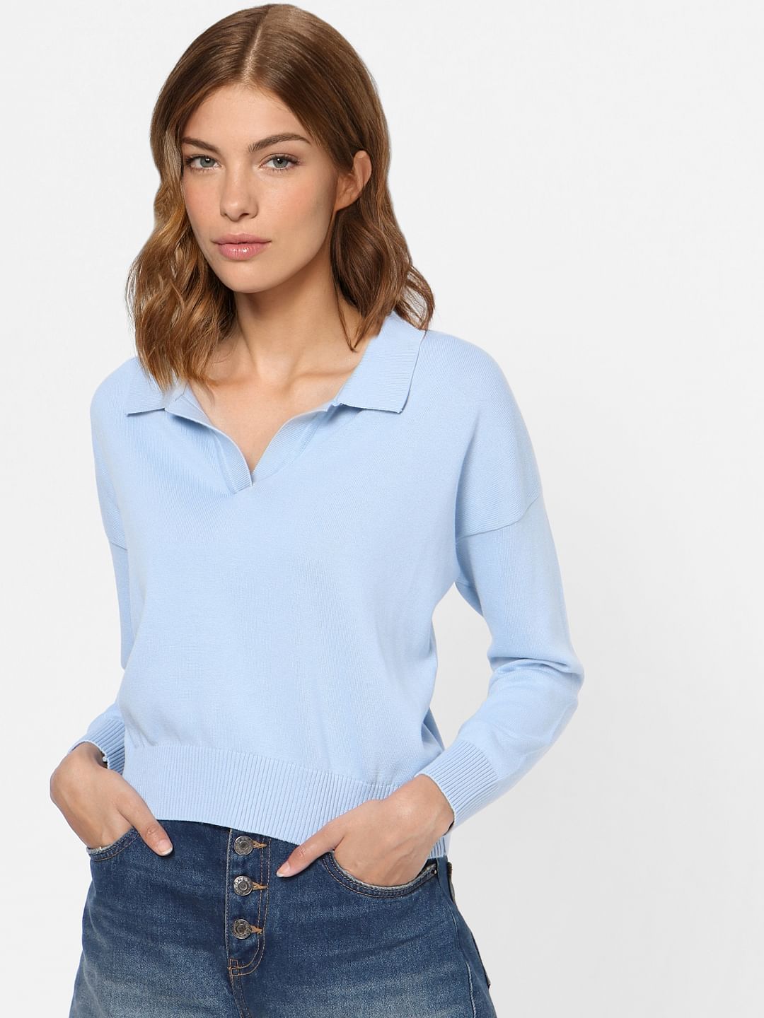 Blue Collared Pullover