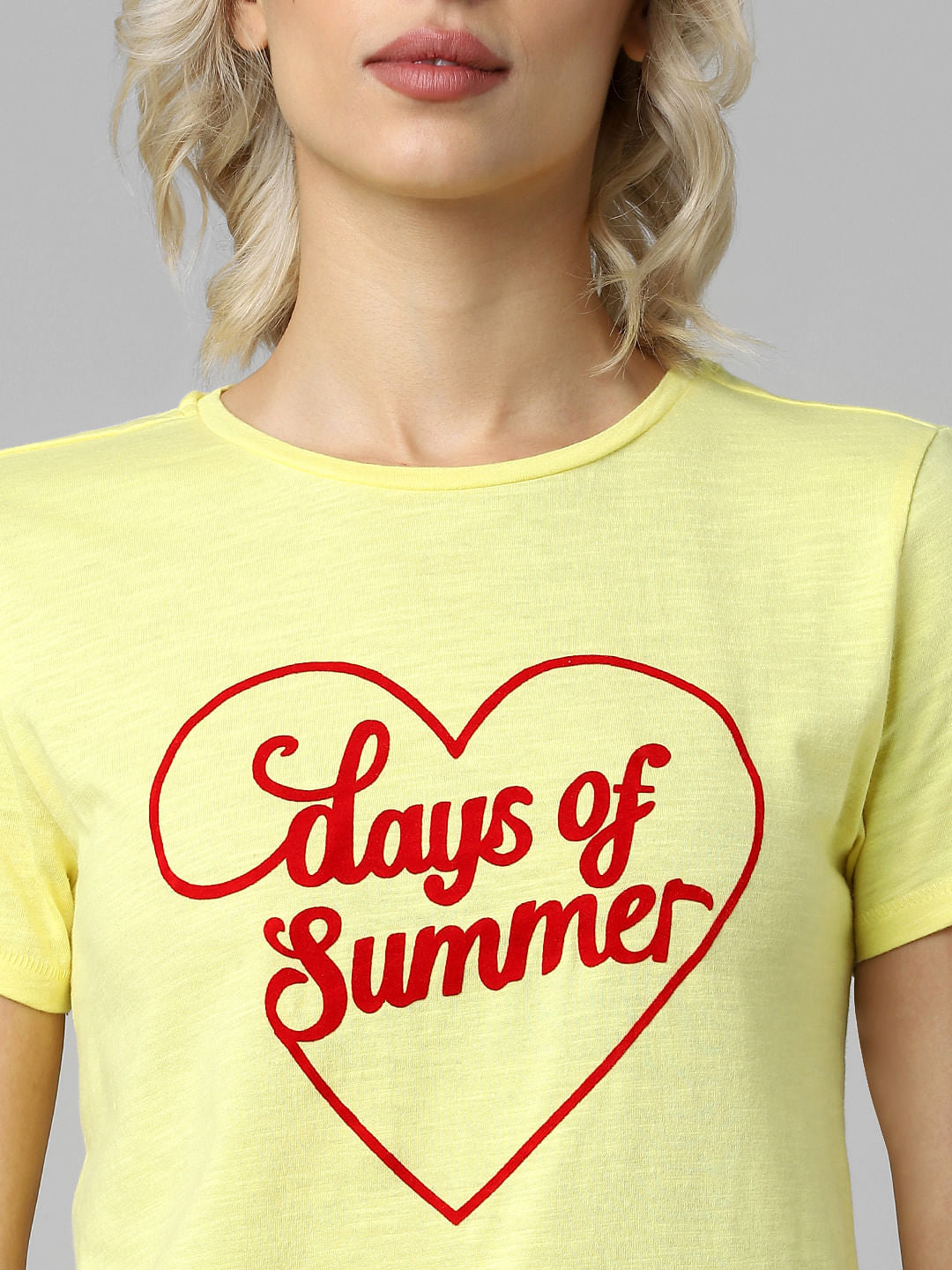 Yellow Typographic Print T-Shirt