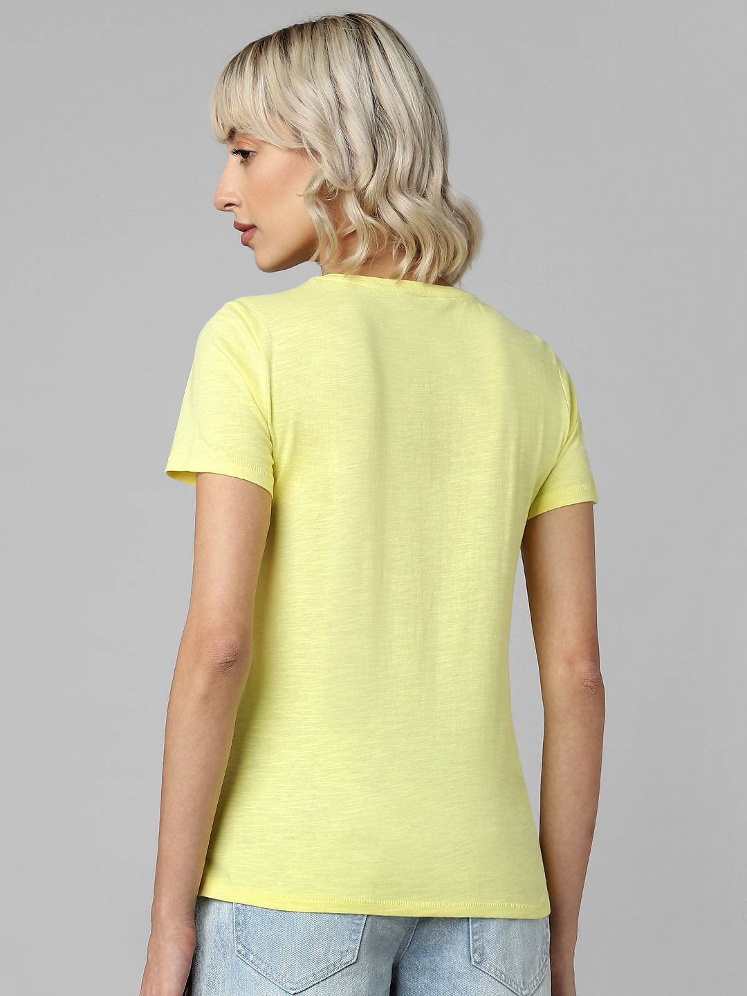 Yellow Typographic Print T-Shirt