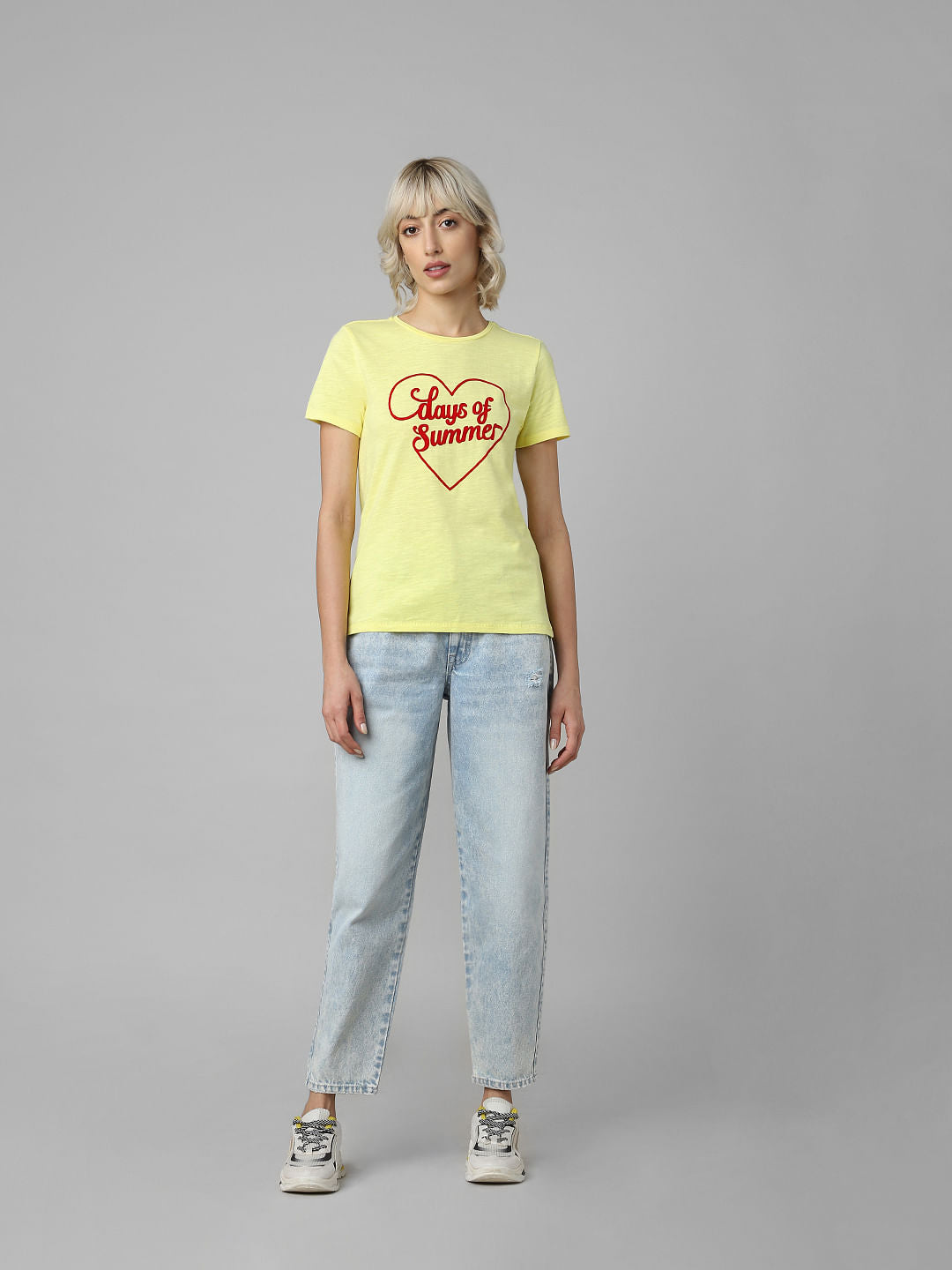 Yellow Typographic Print T-Shirt