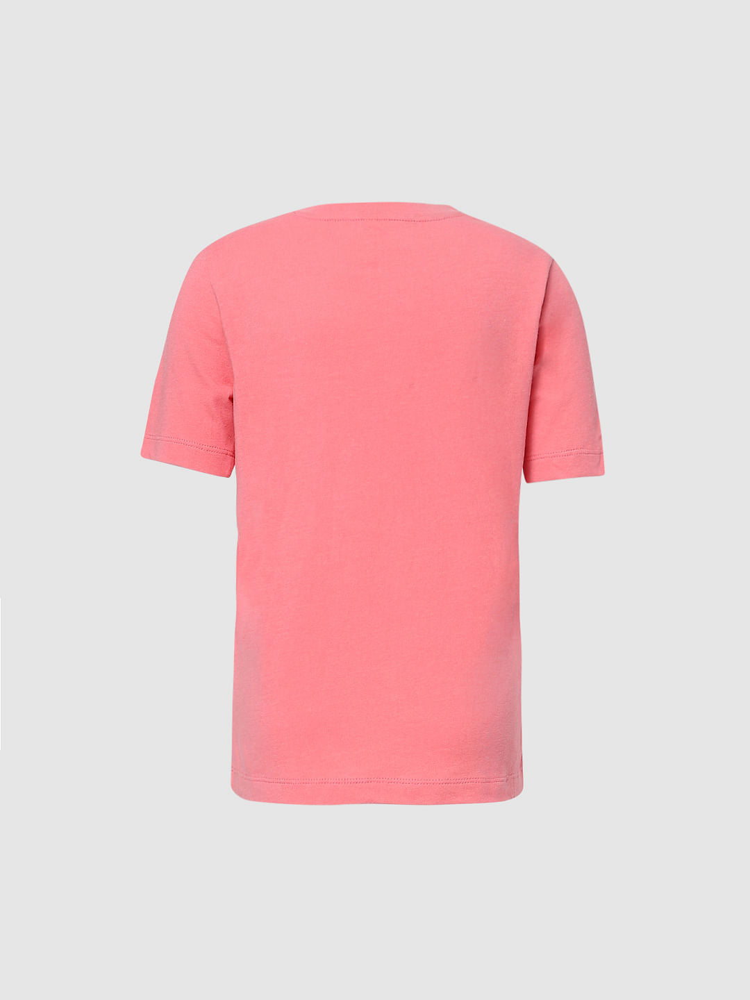 Girls Pink Text Print T-Shirt