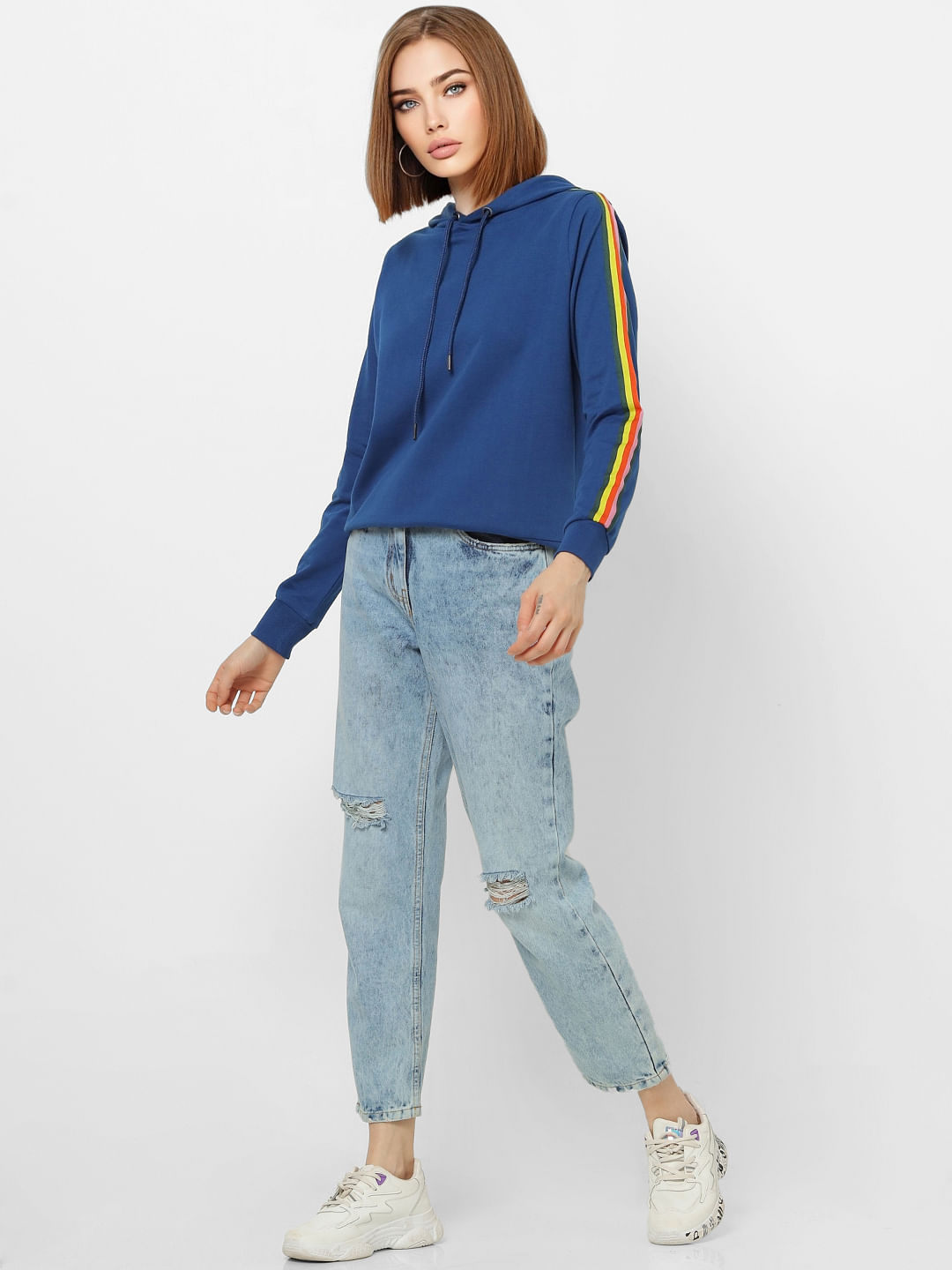 Blue Hooded Sweatshirt