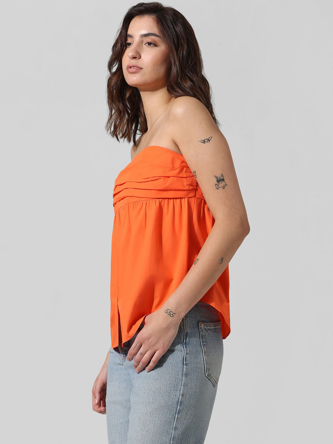 Orange Voluminous Tube Top