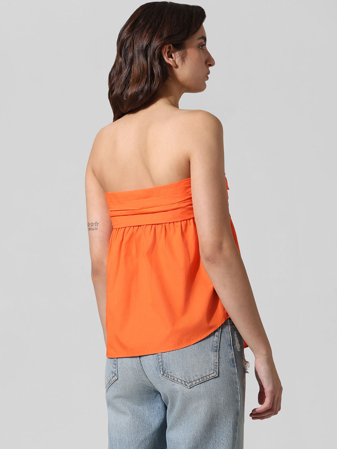 Orange Voluminous Tube Top