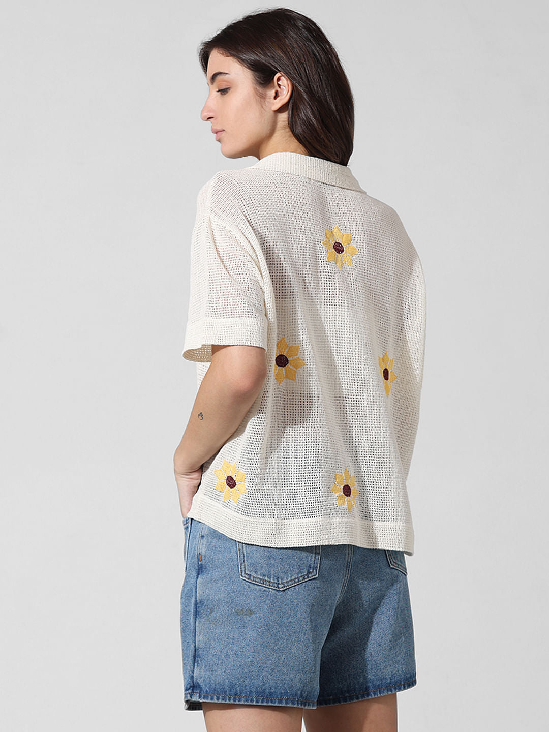 Cream Crochet Shirt