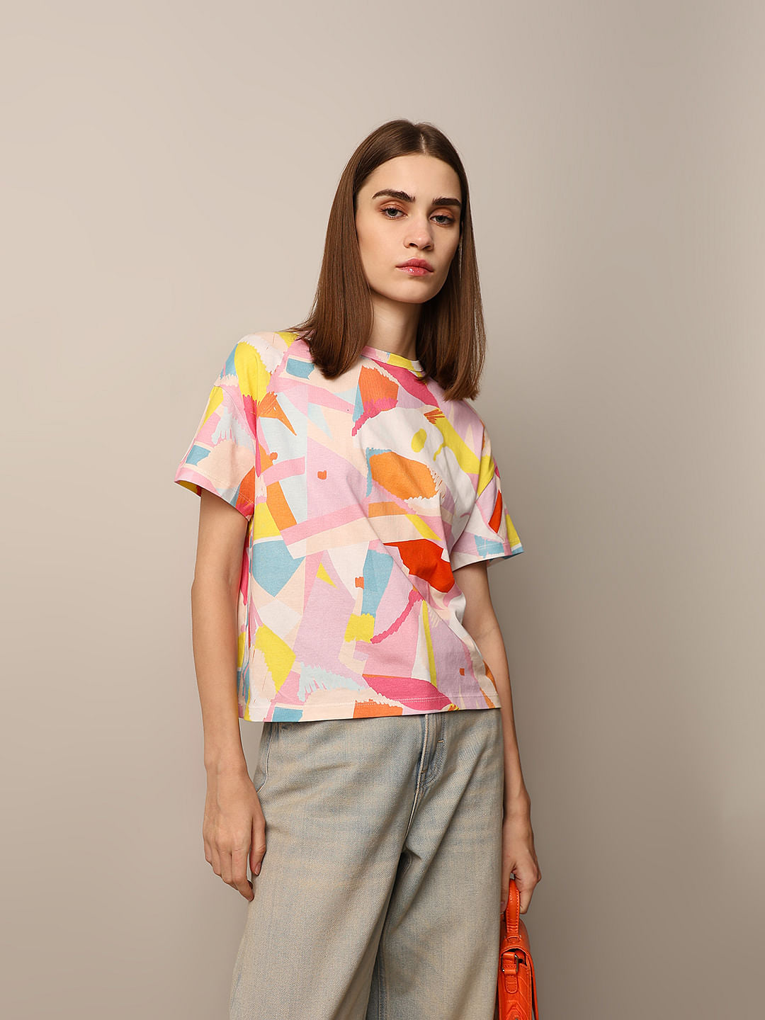 Multi-Colour Printed Boxy T-Shirt