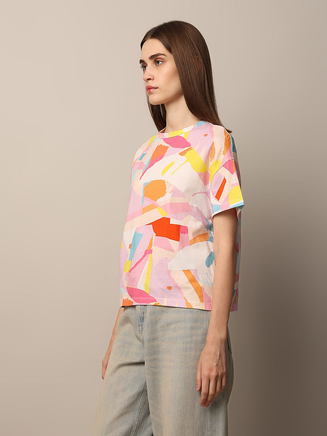 Multi-Colour Printed Boxy T-Shirt