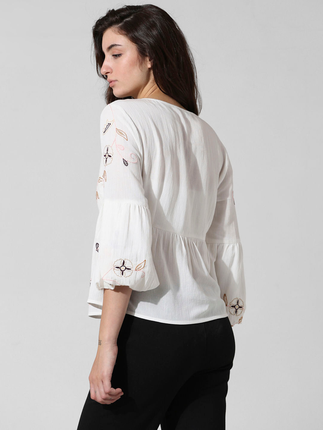 White Embroidered Top