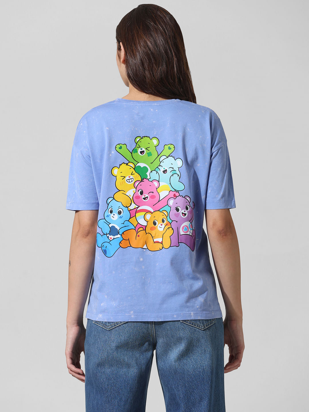 Blue Printed Oversized T-Shirt