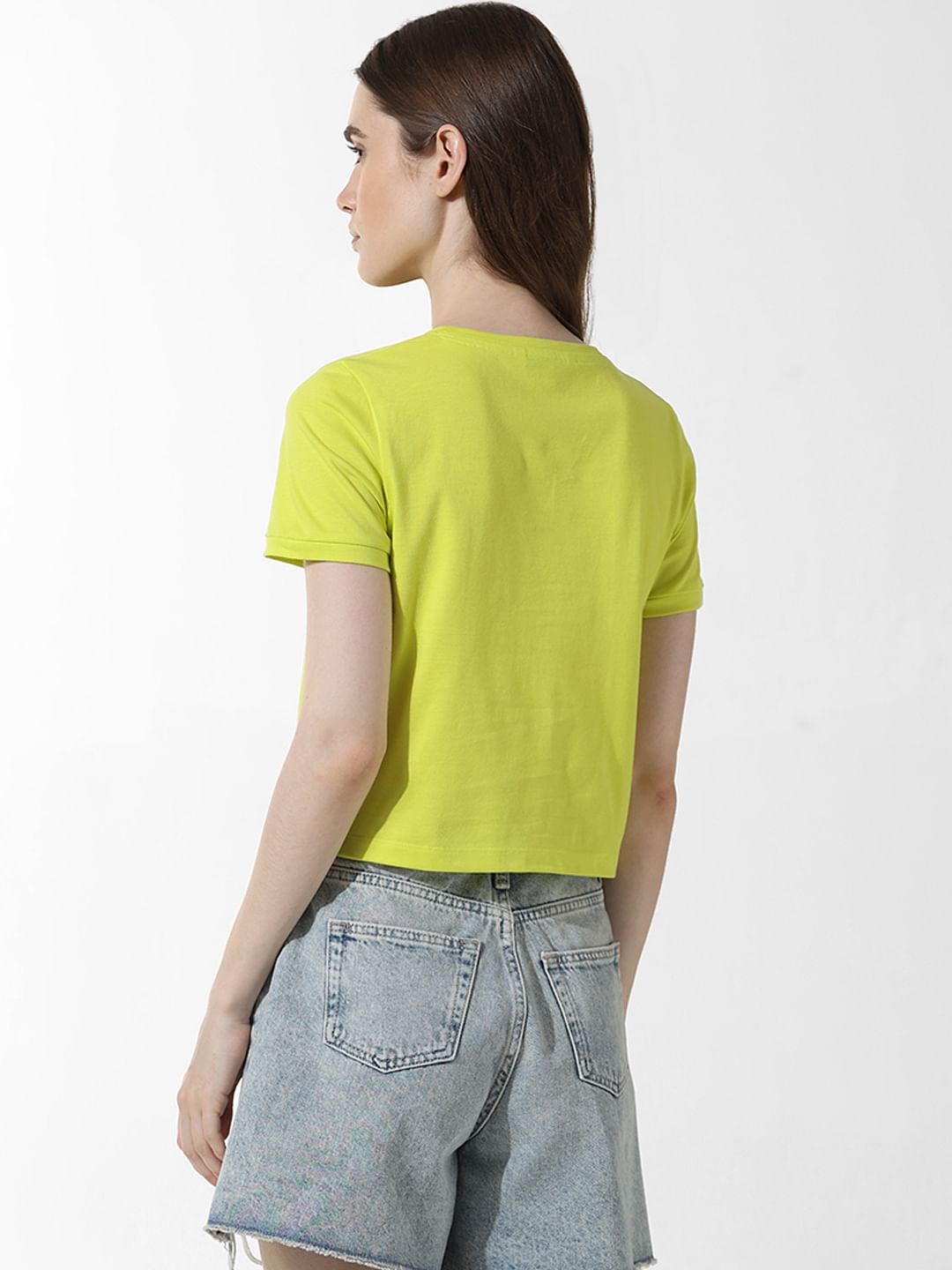 Neon Yellow Cropped T-Shirt