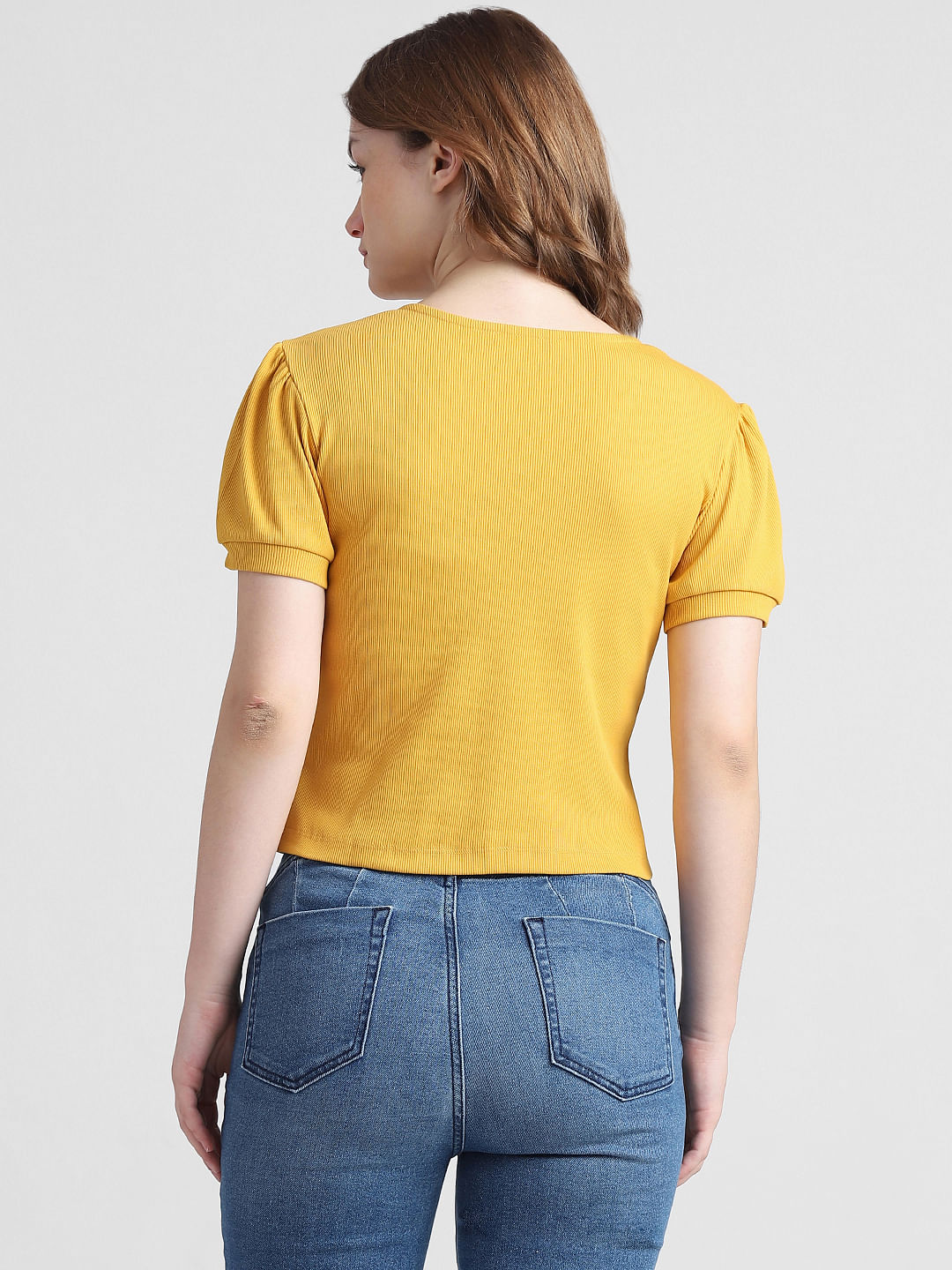 Yellow Ribbed T-Shirt