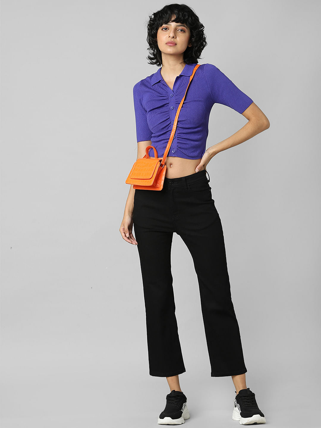 Black Mid Rise Flared Jeans