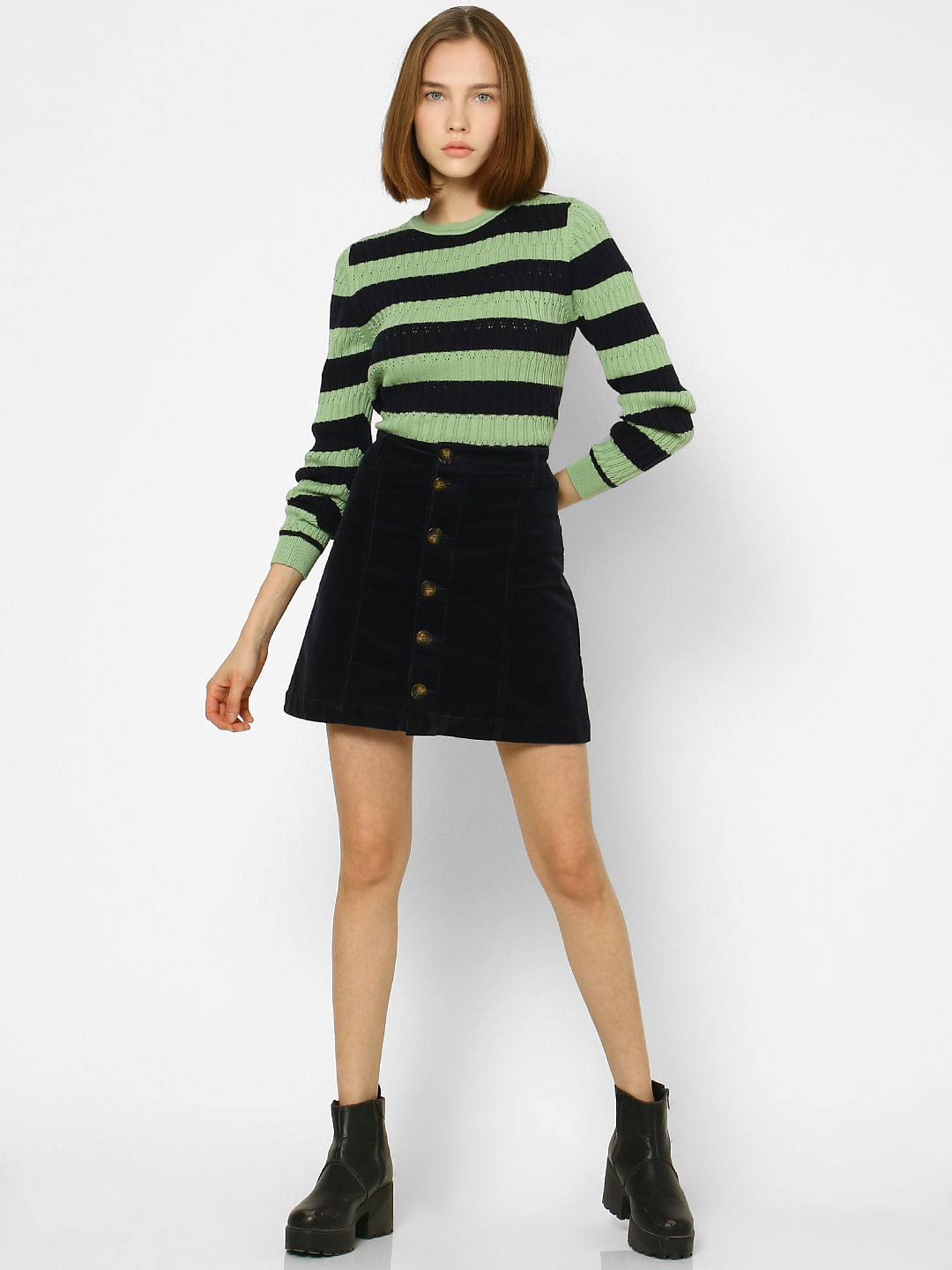 Green Striped Pullover