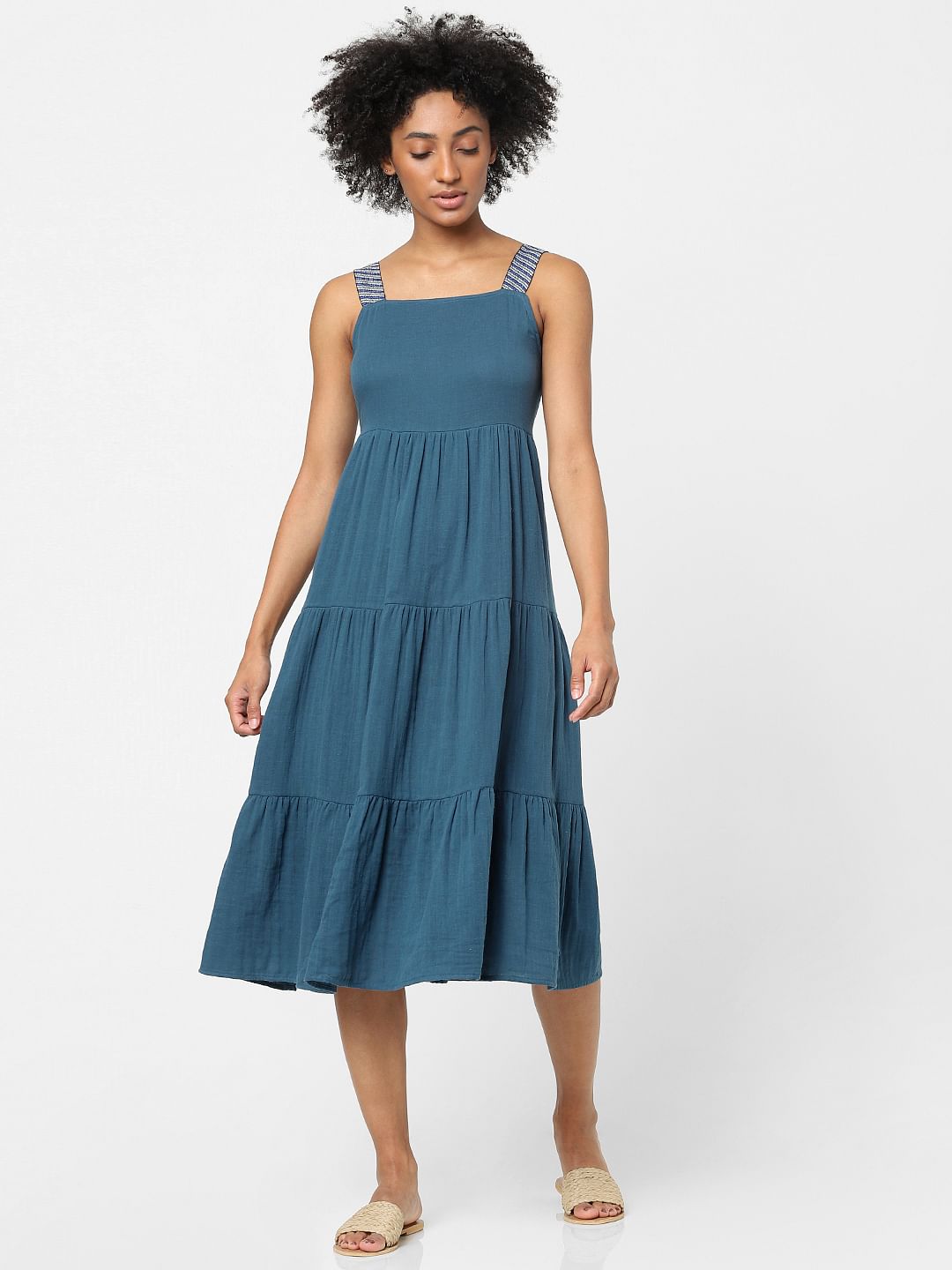 Blue Tiered Maxi Dress