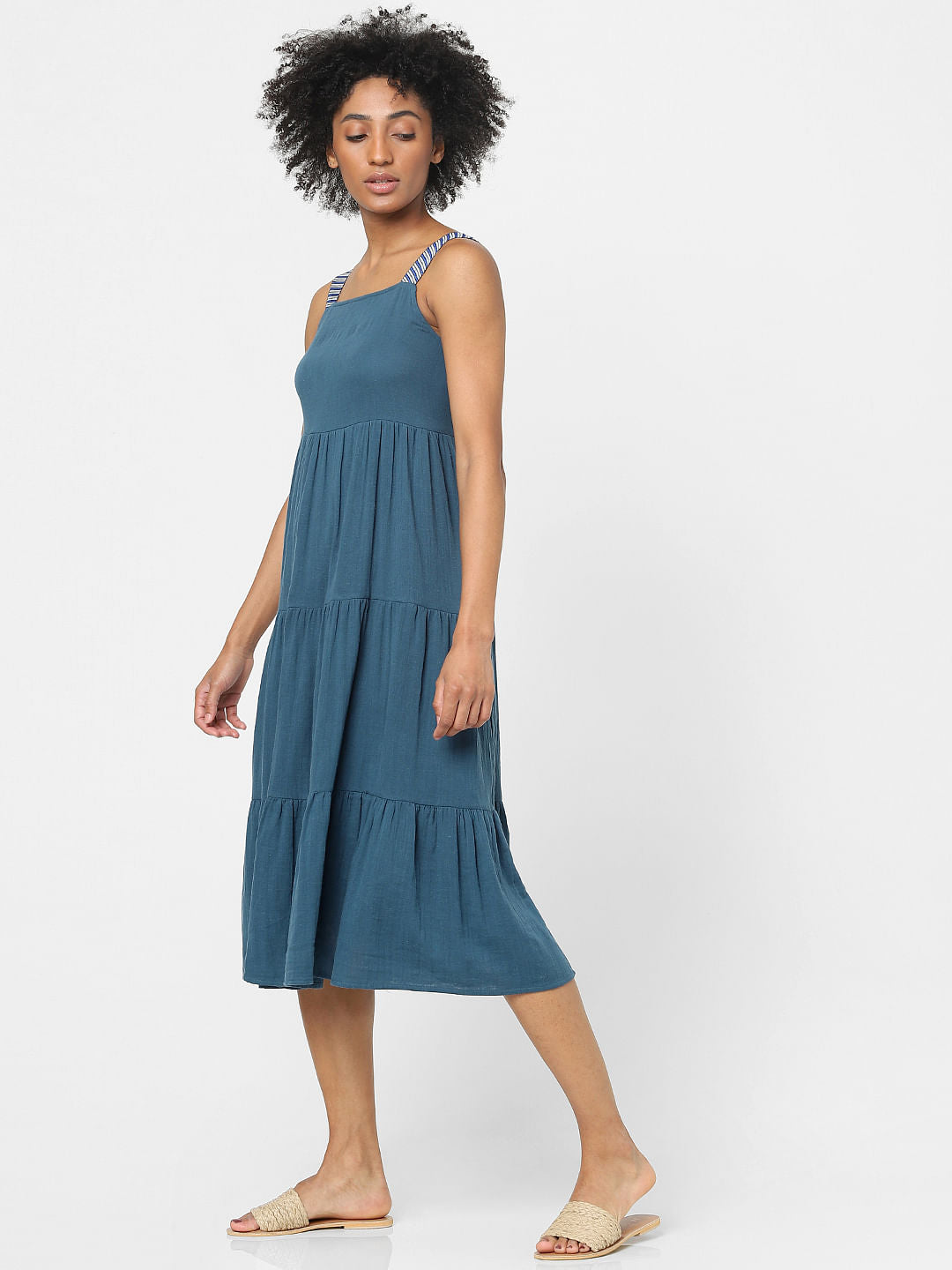 Blue Tiered Maxi Dress