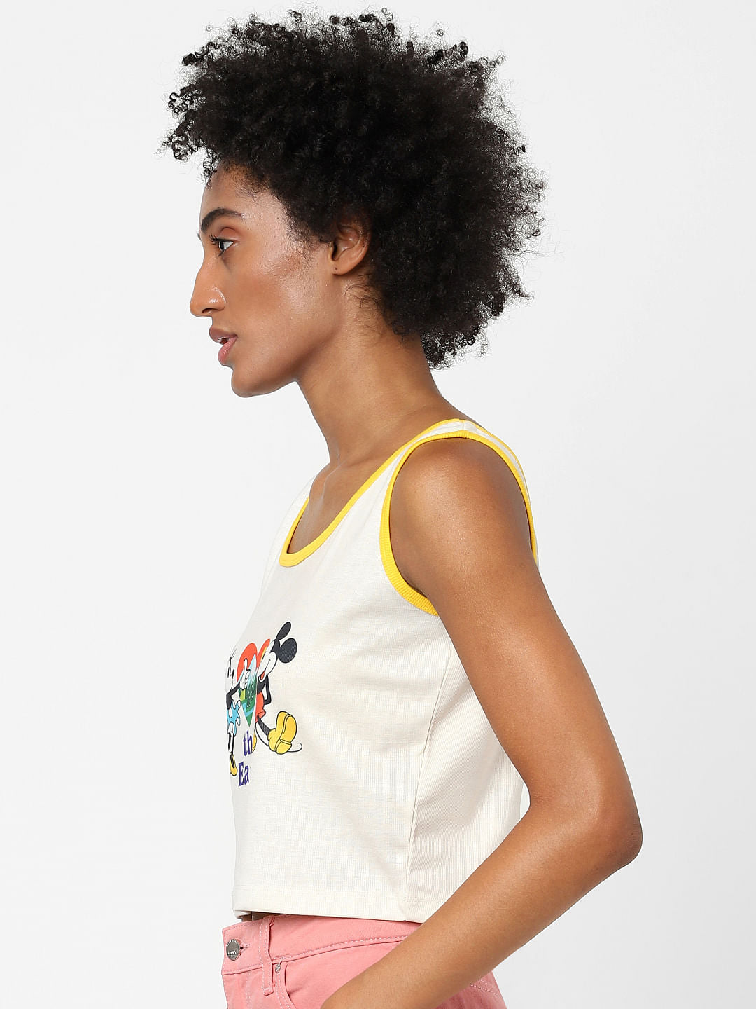 Only X Mickey White Graphic Print Top