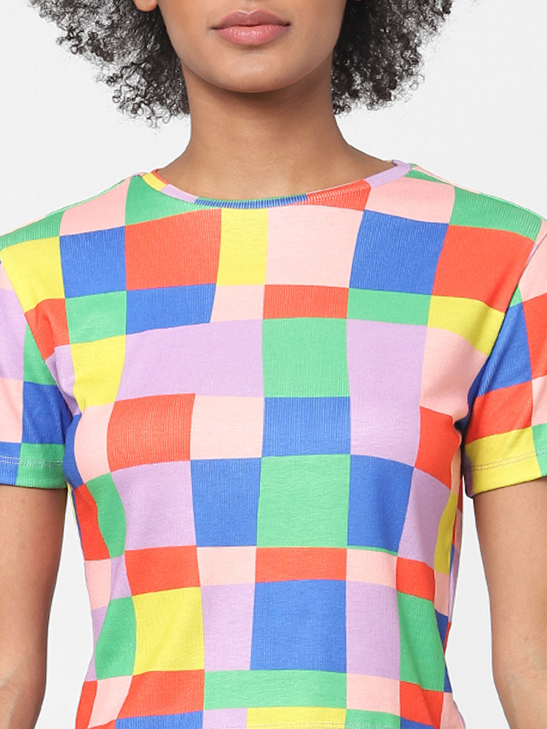 Pink Multi-Coloured Colourblocked Top