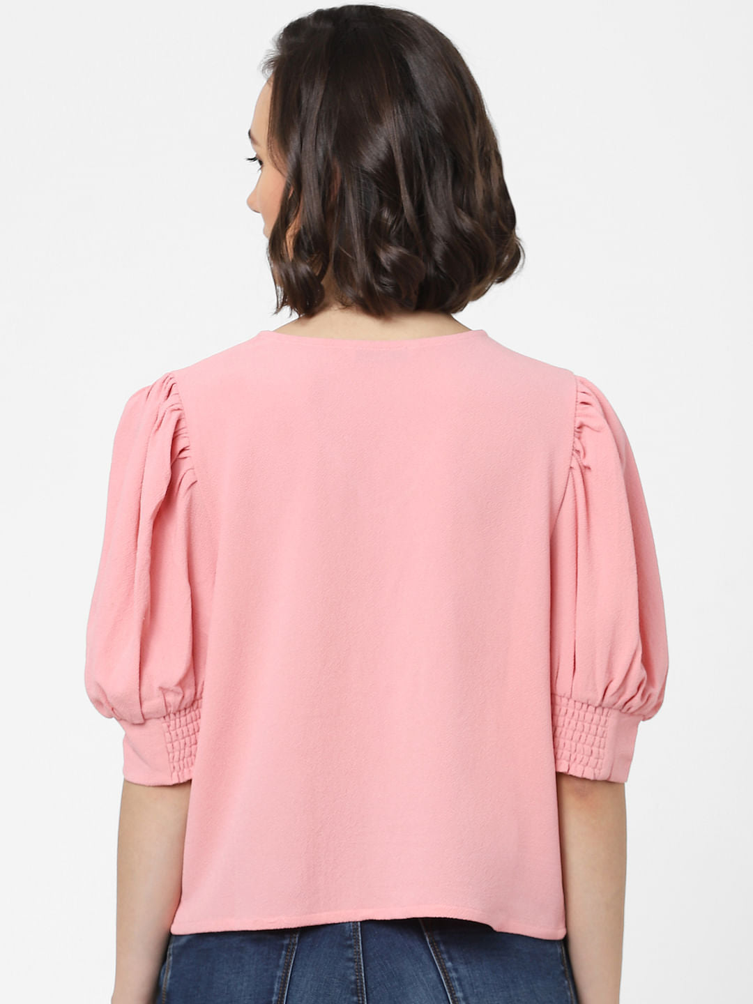Pink Puff Sleeves Top
