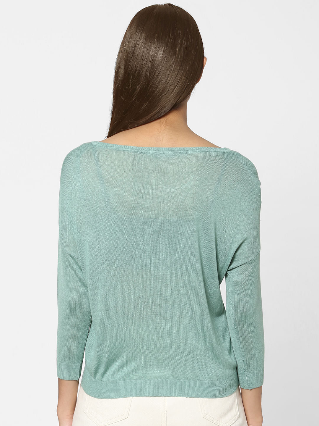 Green Text Print Pullover