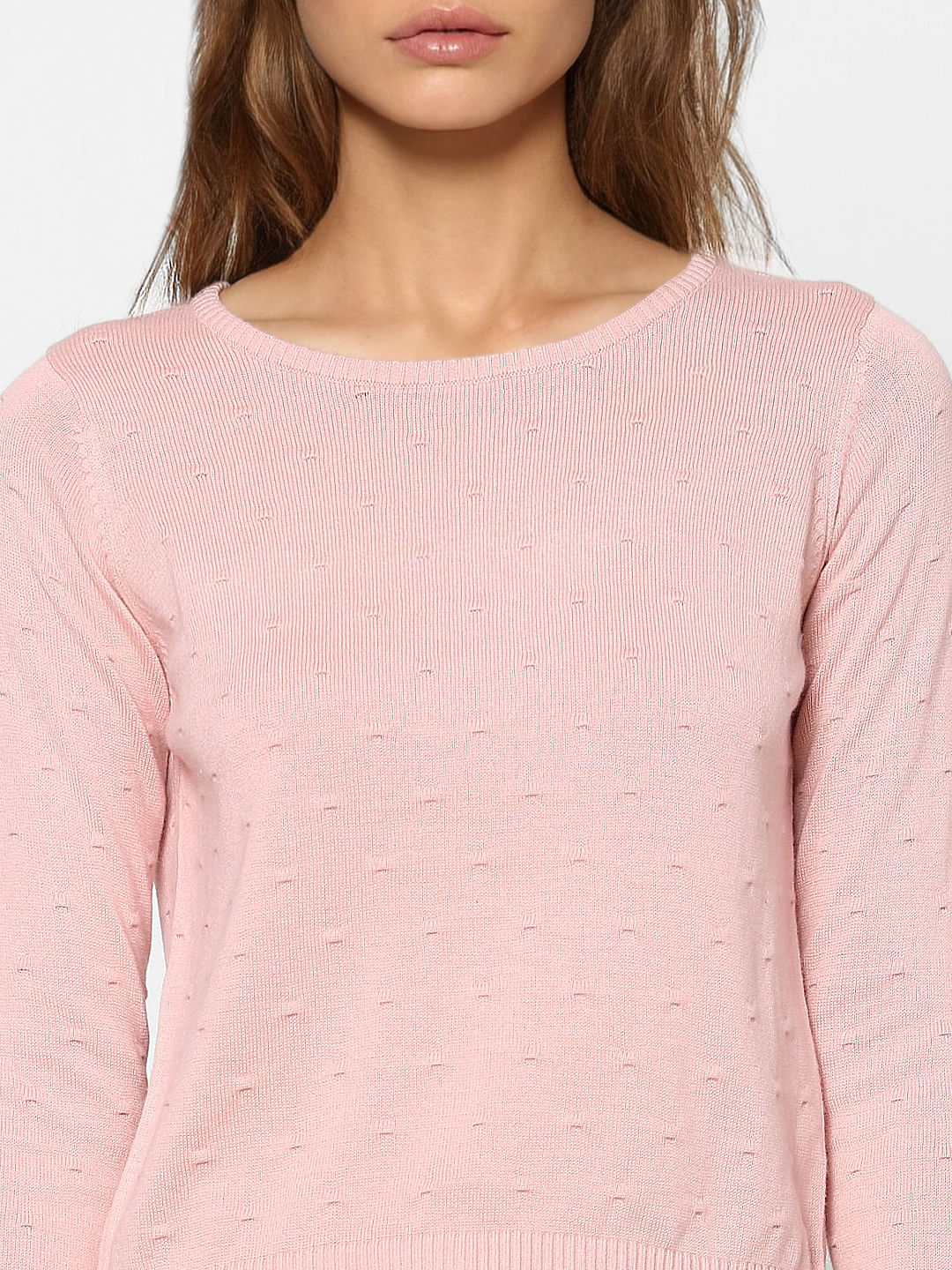Light Pink Textured Pullover
